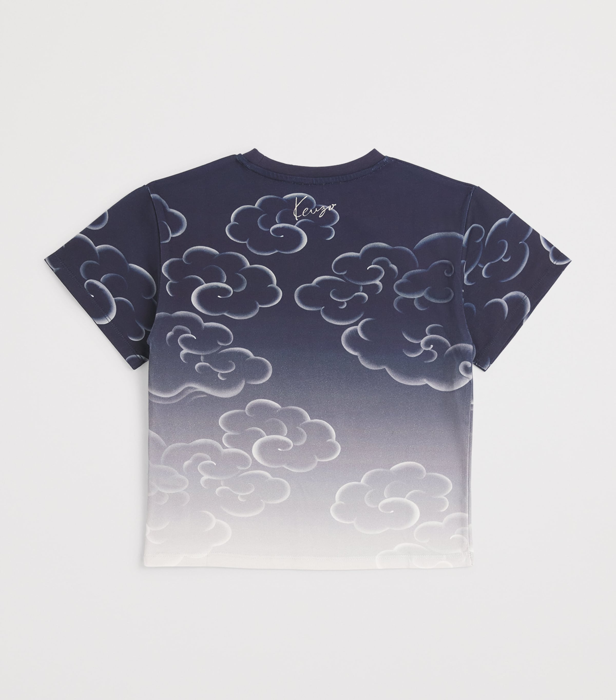 Cotton Tiger Clouds Print T-Shirt (2-14 Years) NAVY Image 2