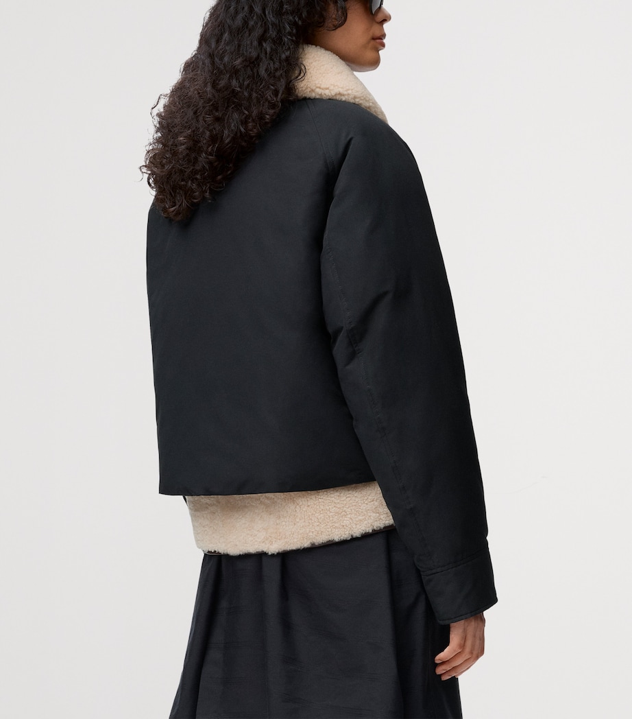 Shearling-Collar Jacket BLACK Image 4