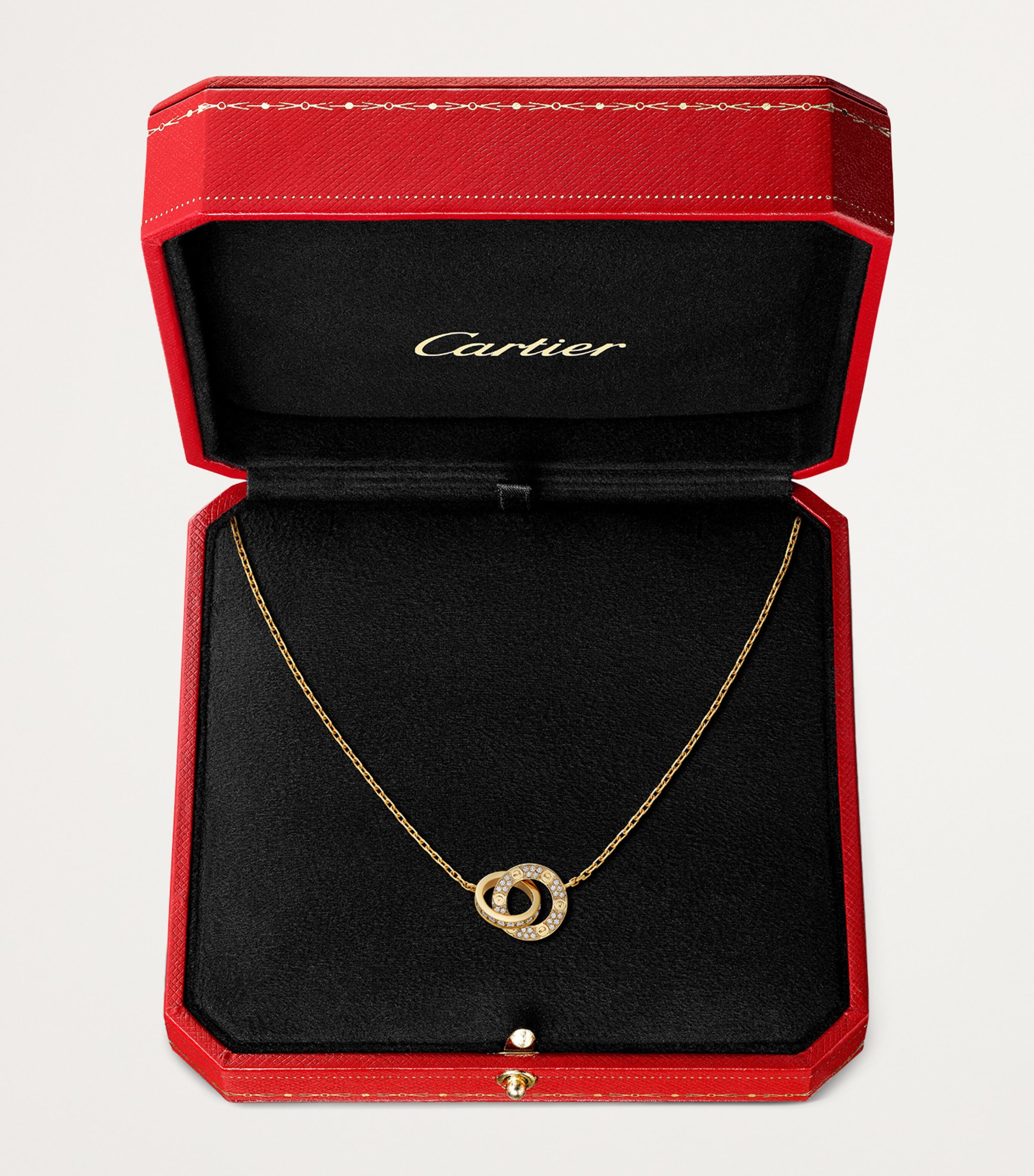 Yellow Gold and Diamond LOVE Necklace YELLOW GOLD Image 2