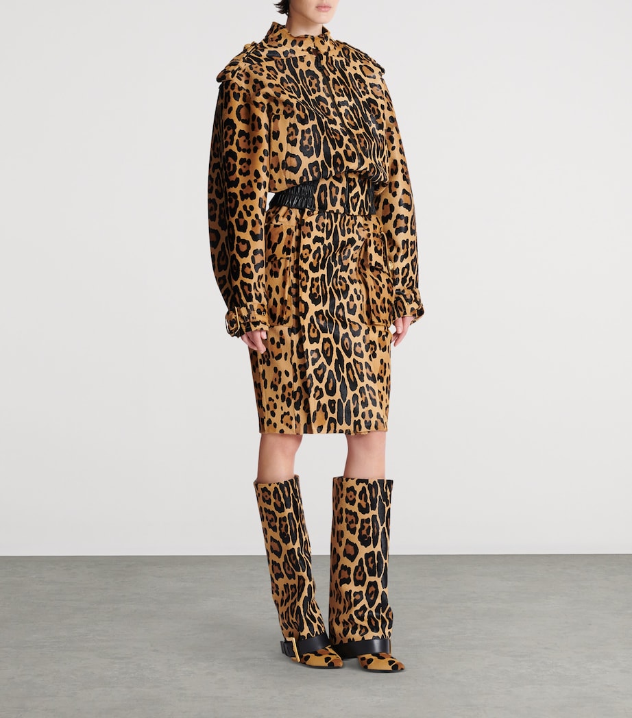 Suede Leopard Print Bomber Jacket WDH MULTI/NOIR Image 3