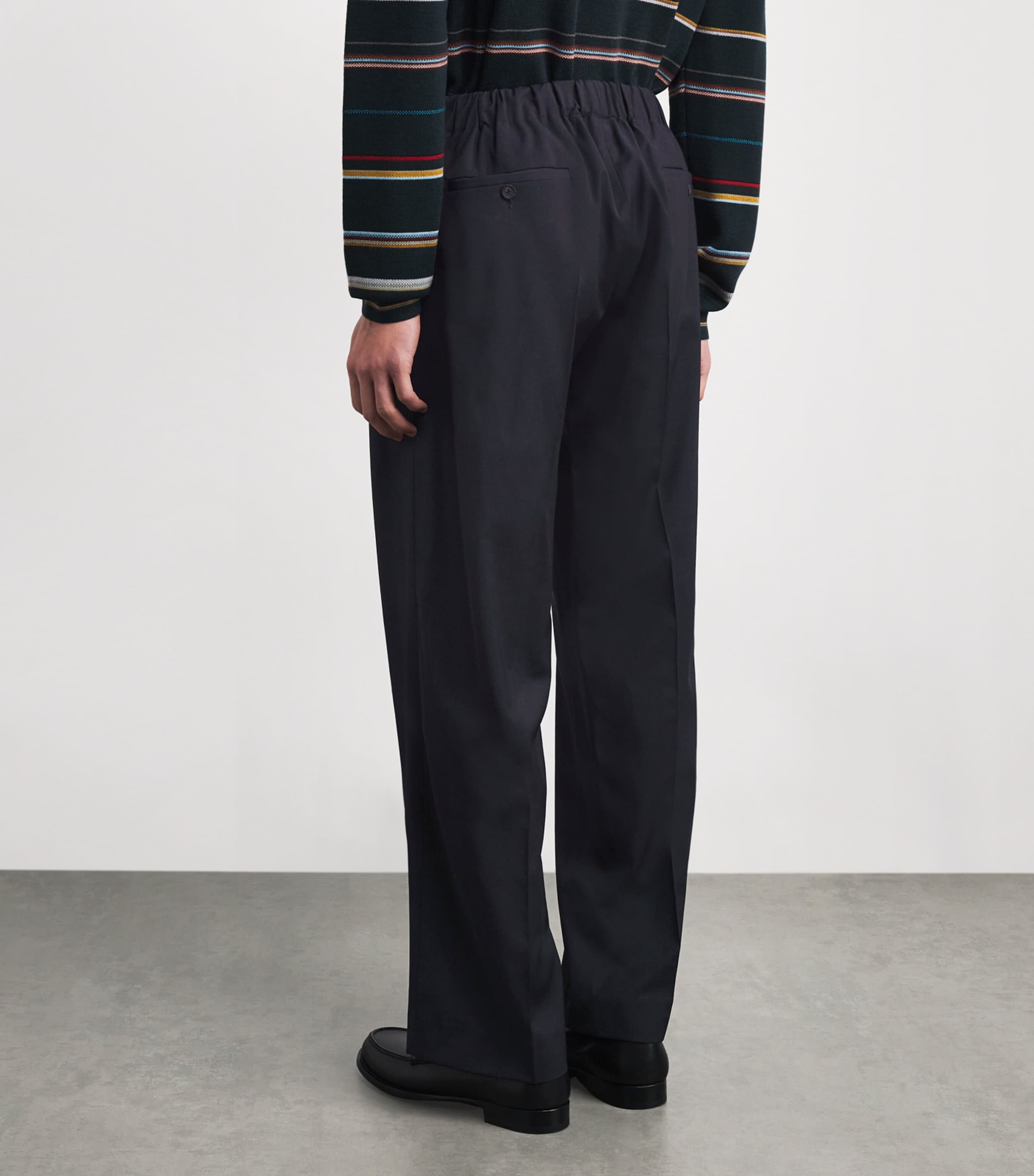 Wide-Leg Trousers NAVY BLUE Image 4