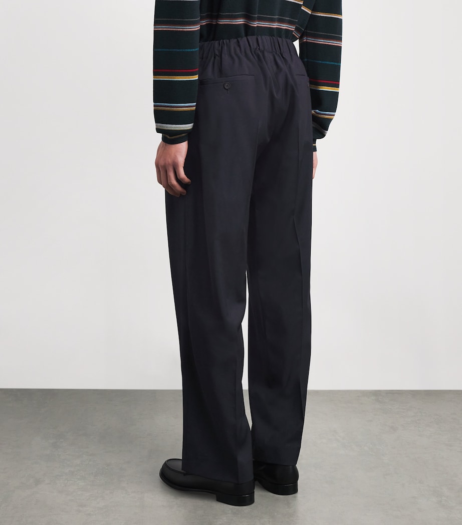 Wide-Leg Trousers NAVY BLUE Image 4