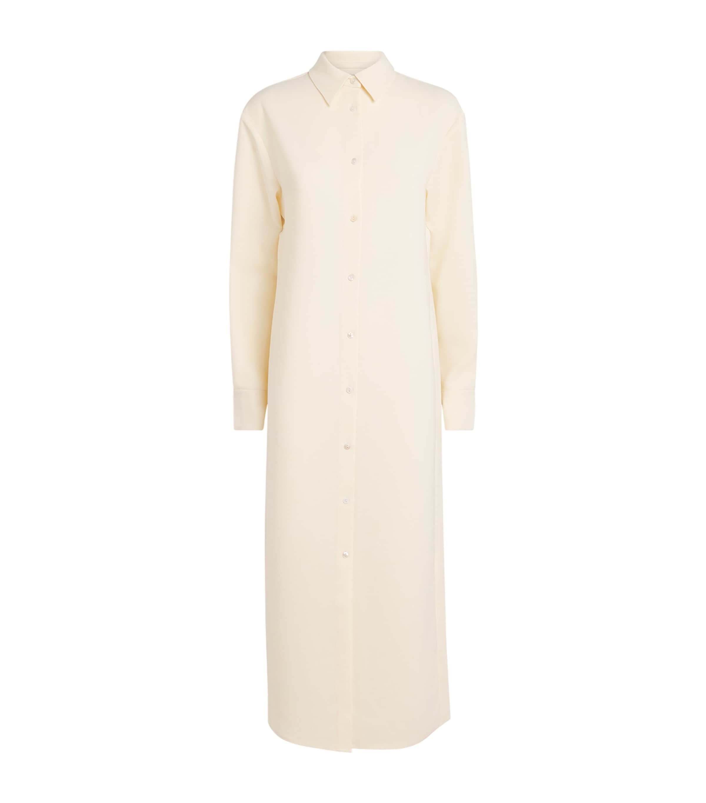 Almada Label Womens Crepe Nile Shirt Dress Cream Image 1