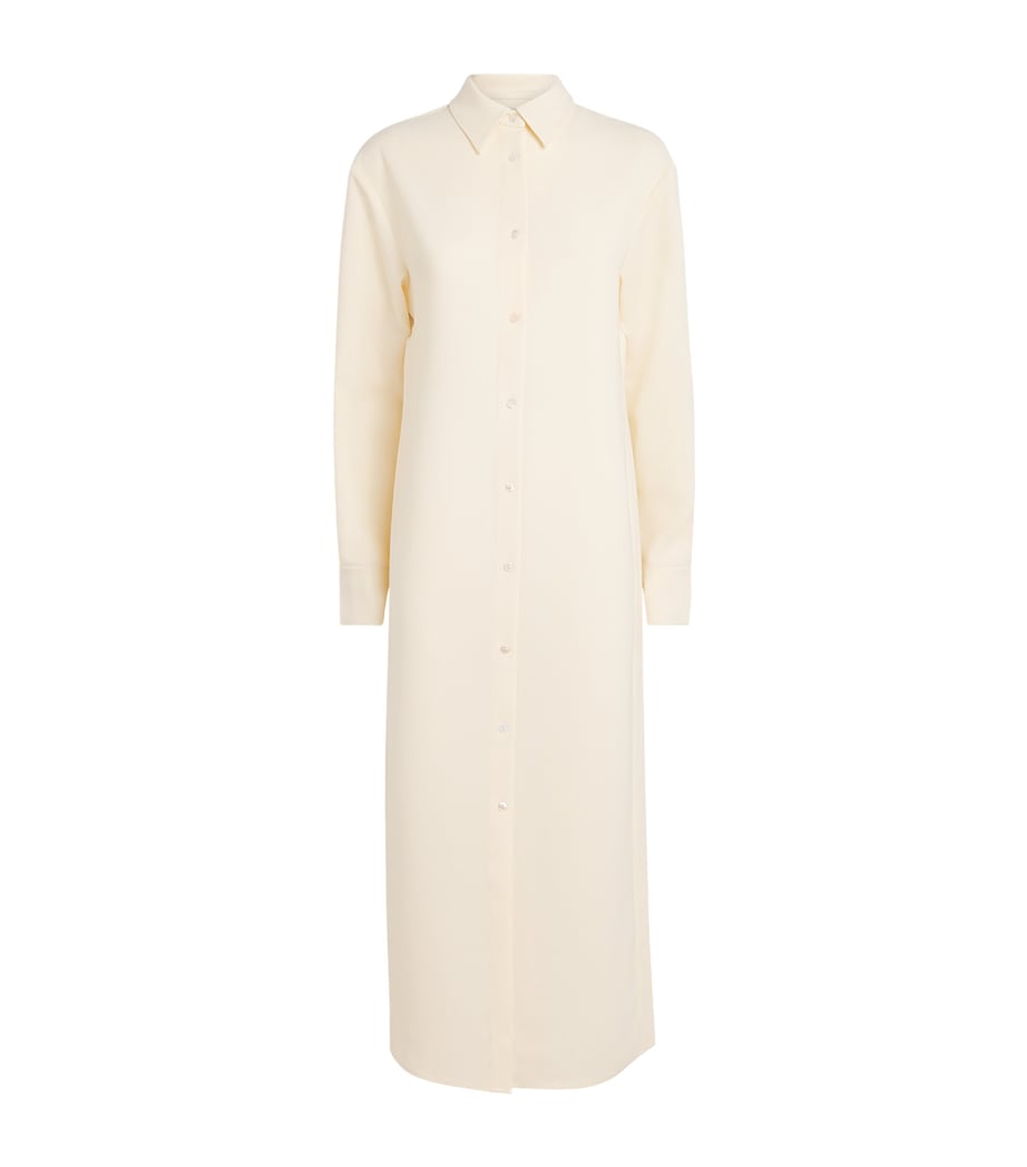 Almada Label Womens Crepe Nile Shirt Dress Cream Image 1