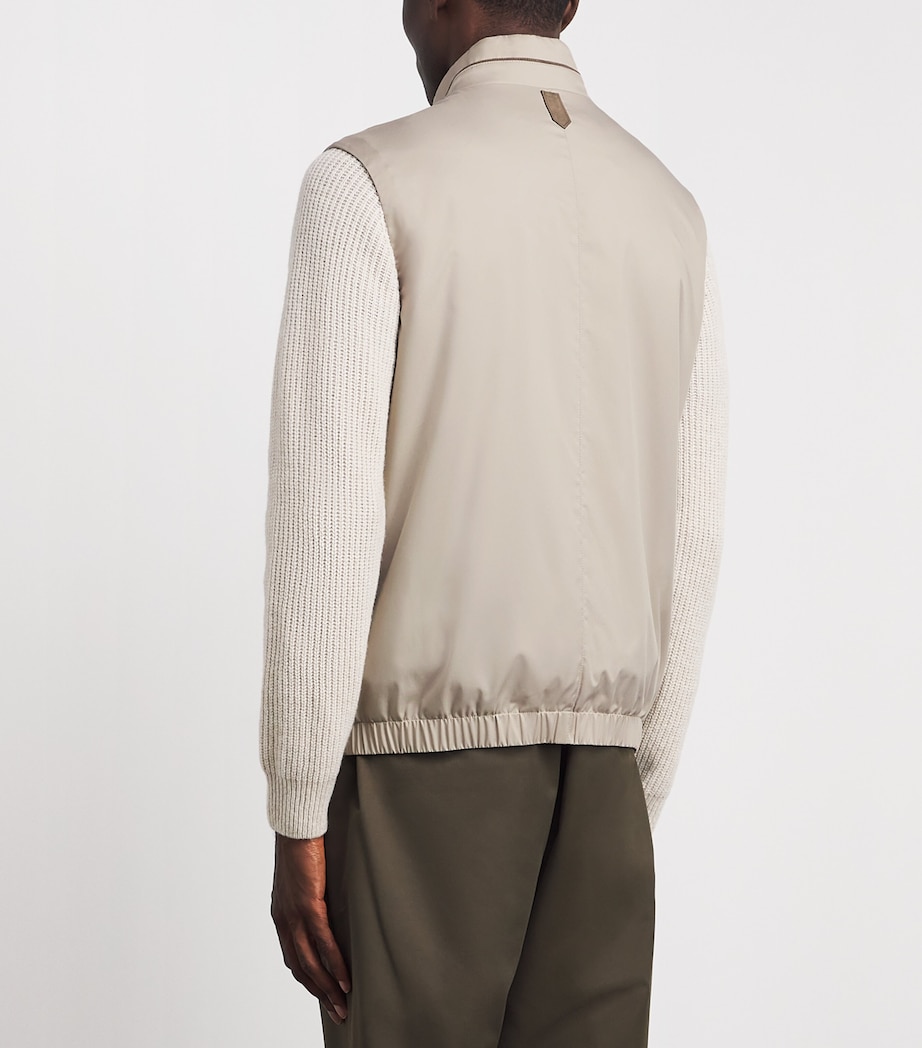Canali Mens High-Neck Gilet Grey Image 5