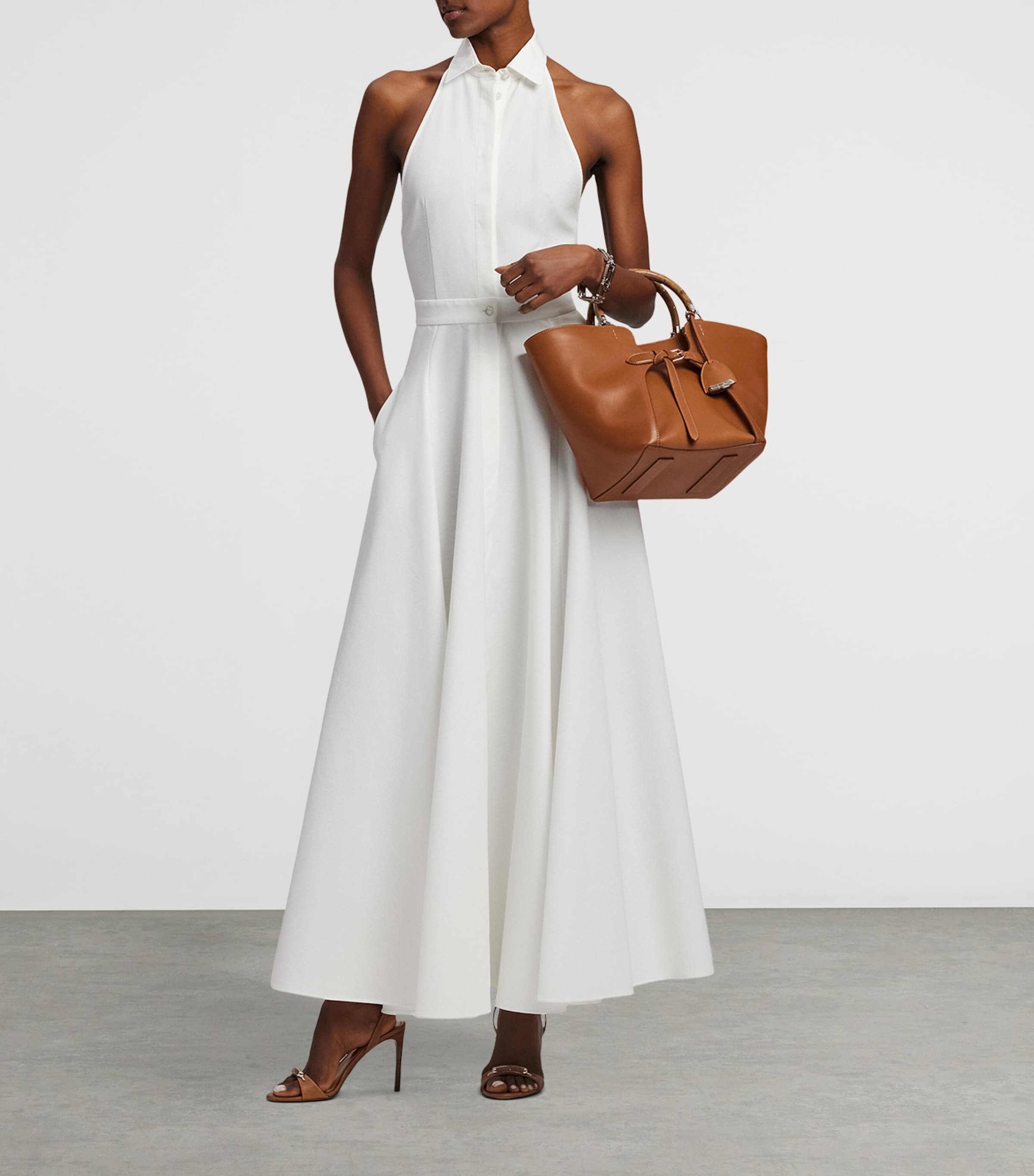 Cotton Piqué Eldred Maxi Dress WHITE Image 9