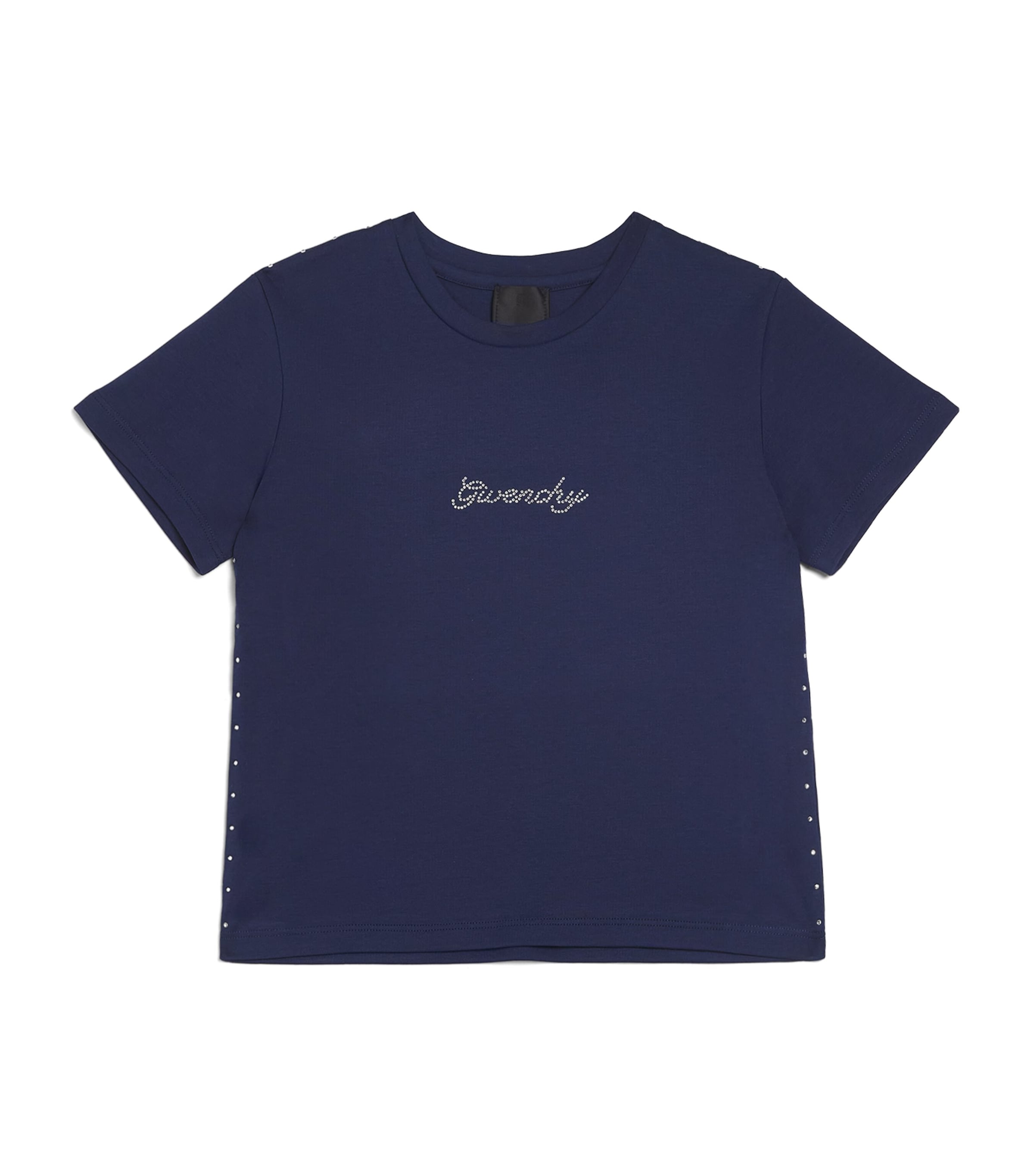 Givenchy Kids Cotton Embellished Logo T-Shirt (4-12+ Years) Navy Image 1