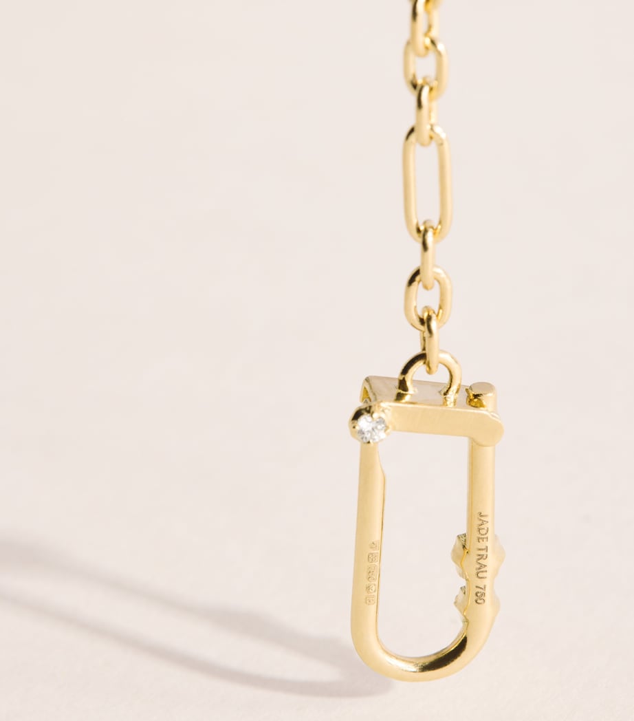 Jade Trau Petite Yellow Gold and Diamond Georgie Lock Necklace Yellow Gold Image 4