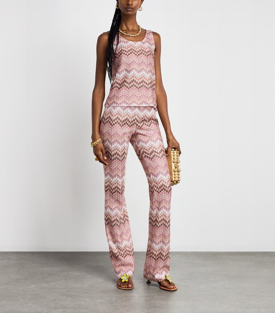 Missoni Womens Zigzag Cami Top Pink White Image 2