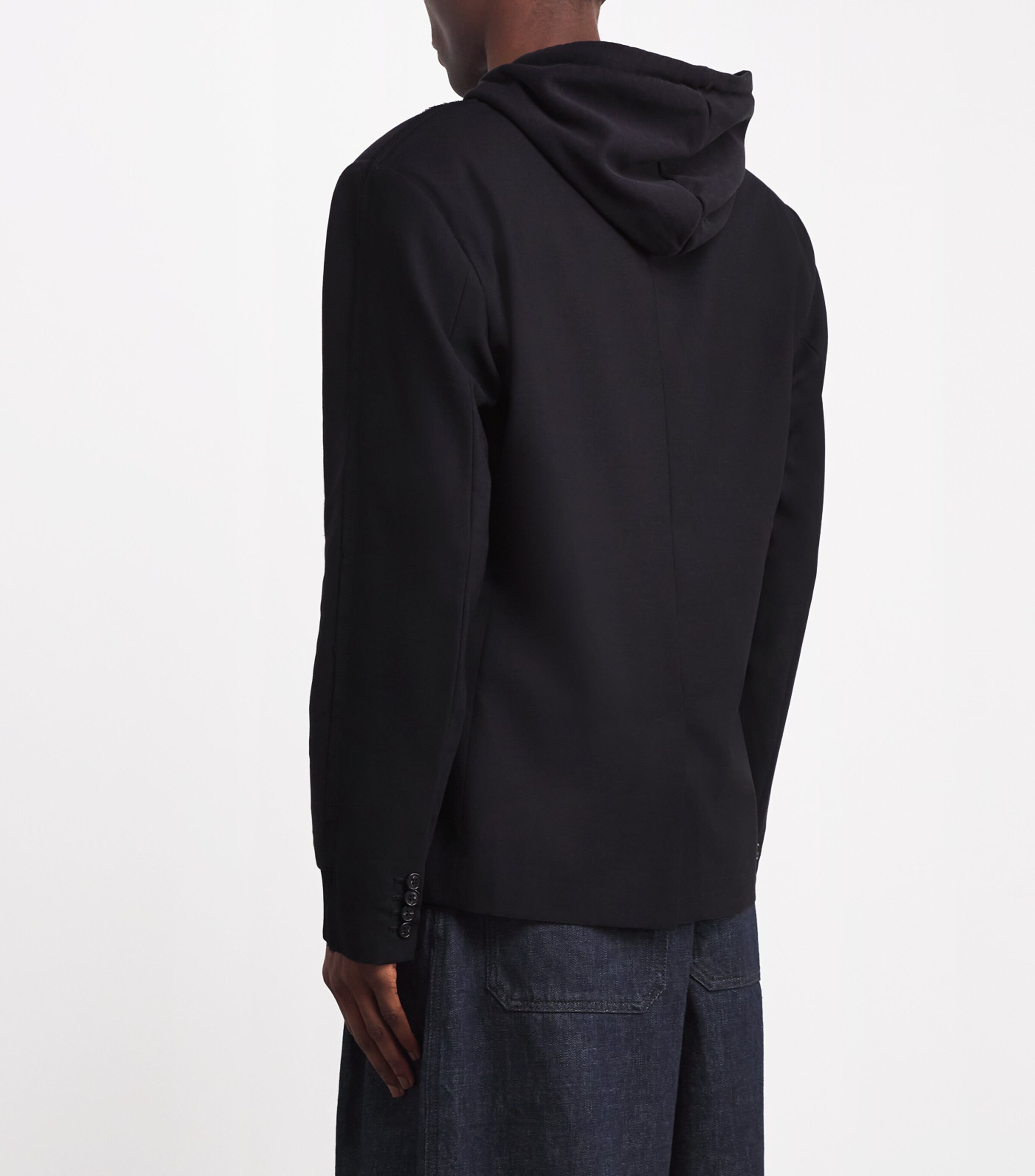 パーカー・フーディ Mm6 Jersey And Wool Hoodie MM6 Maison Margiela Virgin Wool and Jersey Panelled Hoodie