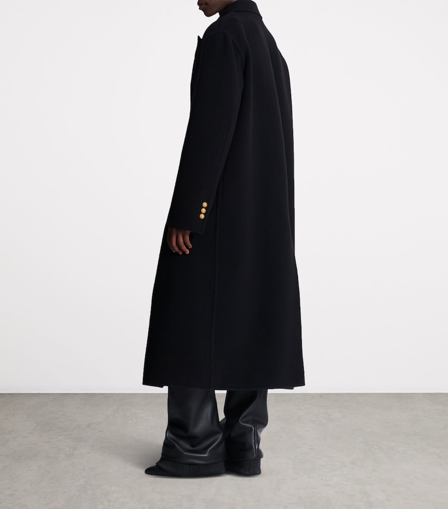 Wool-Cashmere Double-Breasted Overcoat 0PA NOIR Image 2