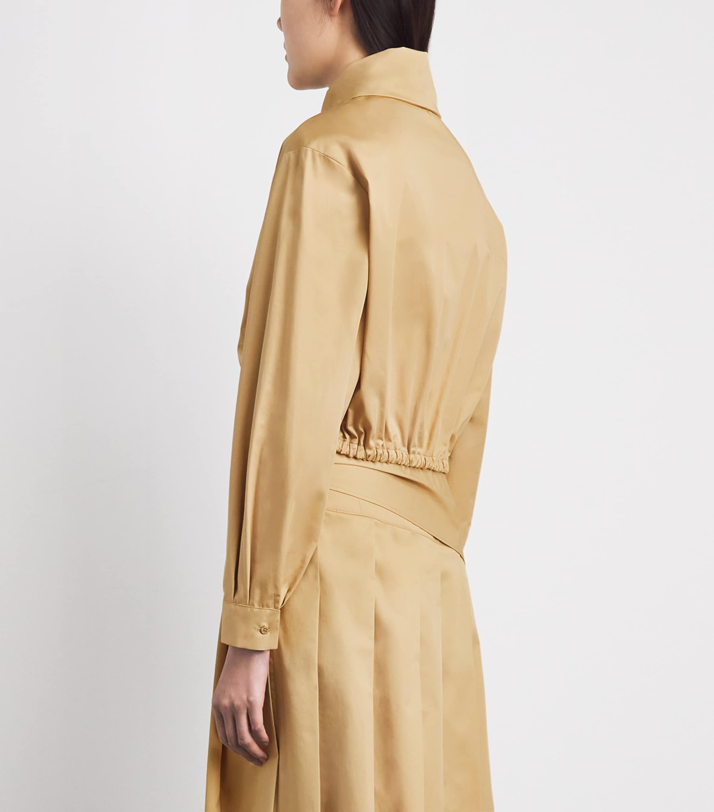 Claudie Pierlot Womens Cotton Cropped Shirt Beige Image 5