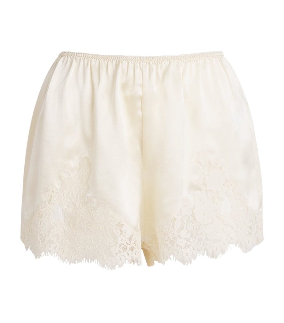DÔEN Womens Silk-Lace Iona Shorts Sea Salt Image 1