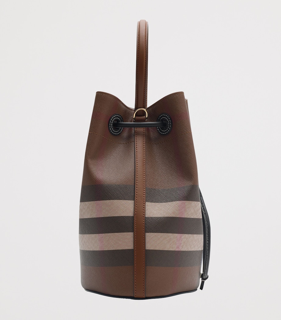 Small Check Bucket Bag DARK BIRCH BROWN Image 4