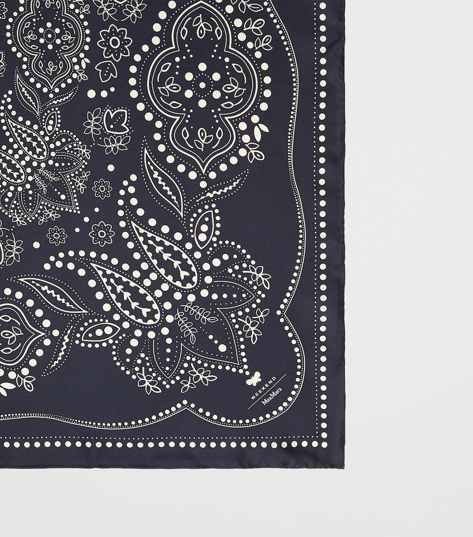 Weekend Max Mara Silk Print Square Scarf Midnightblue Image 4