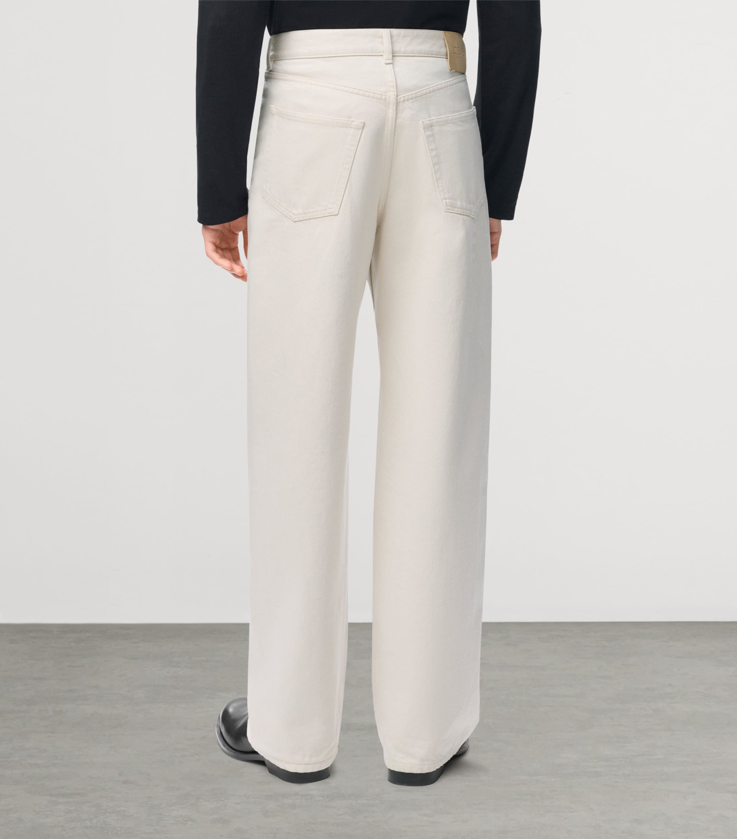 LOEWE Mens Trompe-l'Oeil Straight Jeans Off White/blue Image 4