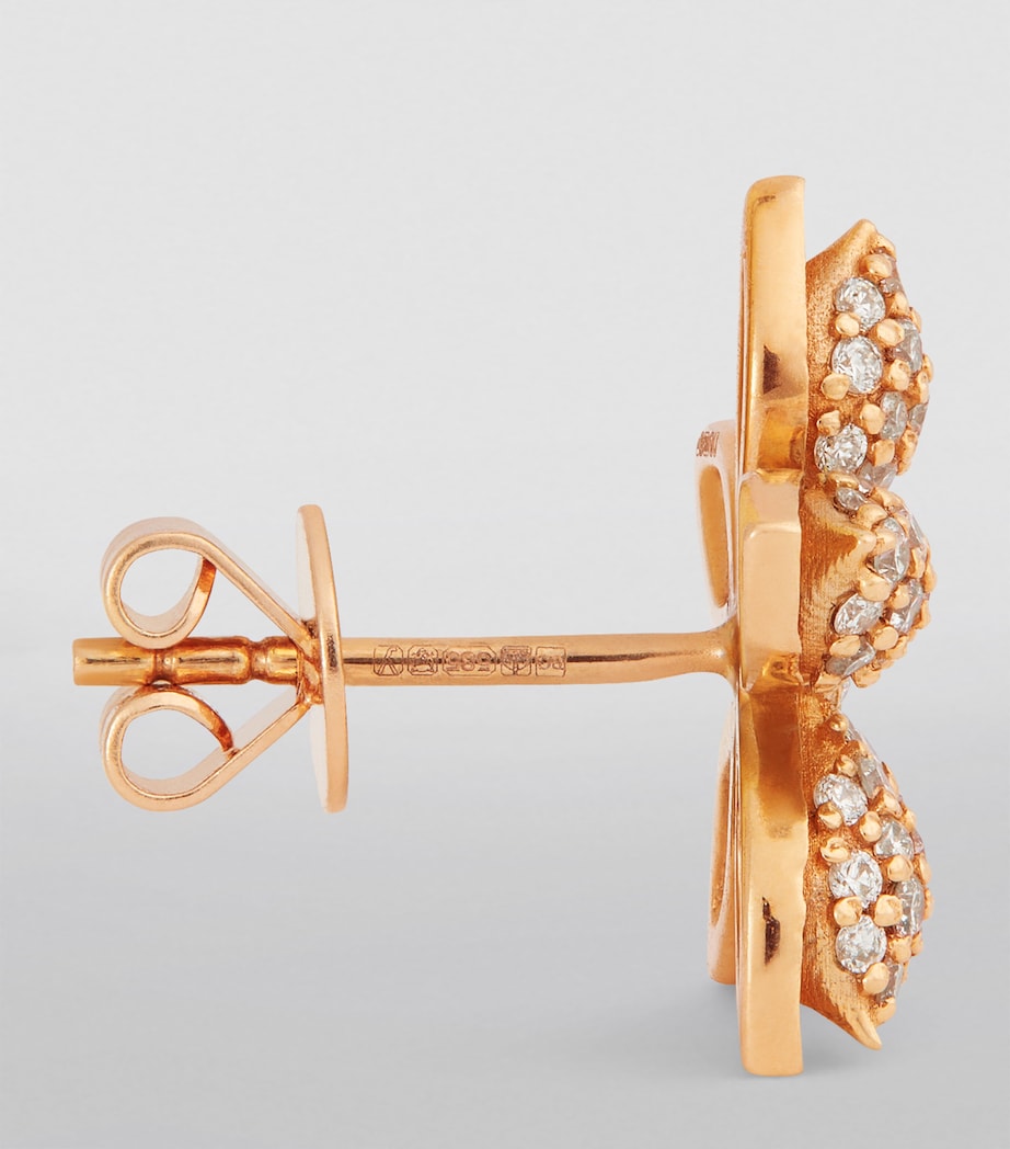 Rose Gold and Diamond Apple Seed Single Earring ROSE GOLD Image 3