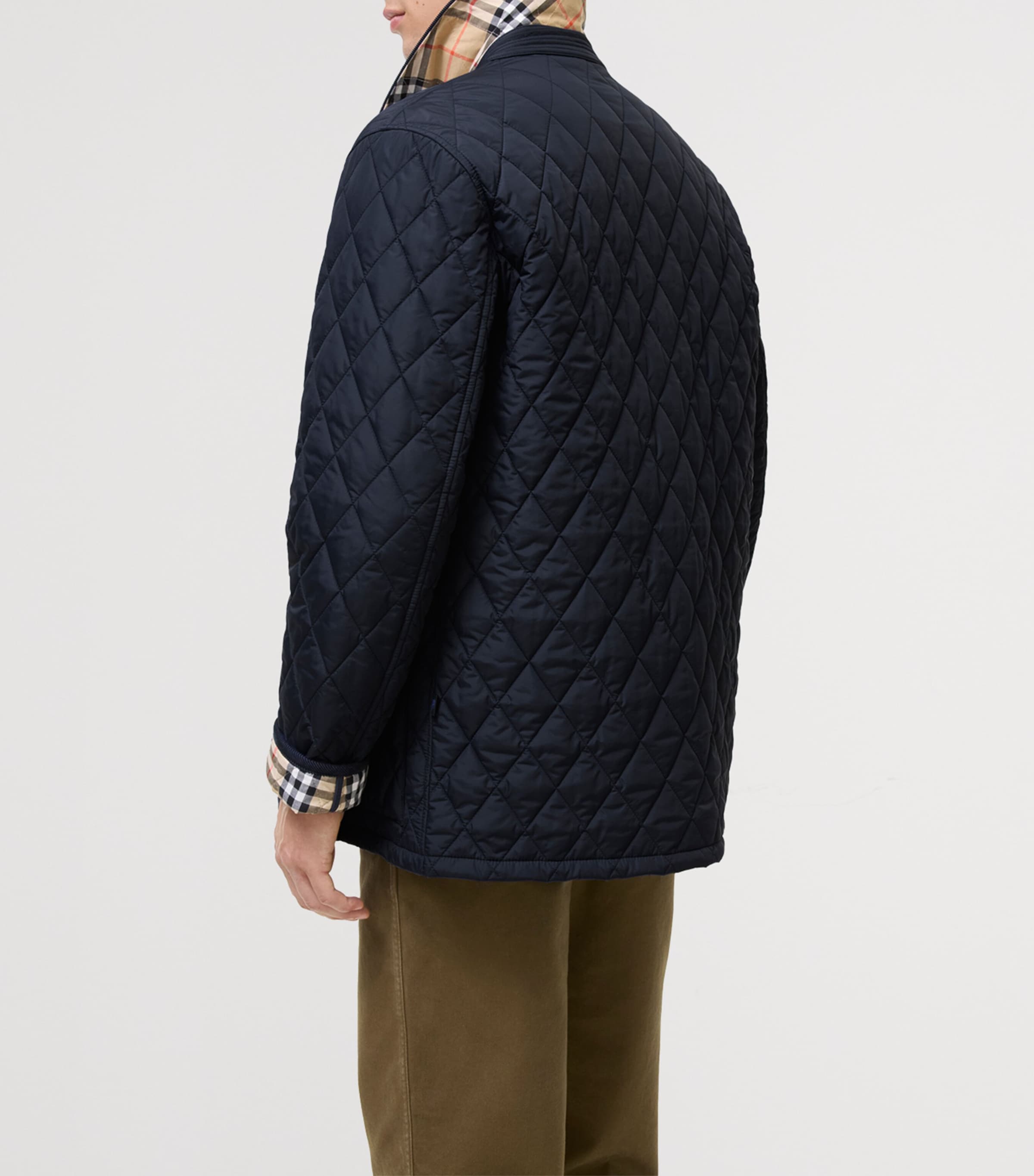 Burberry Mens Quilted Barn Jacket Navy Image 3