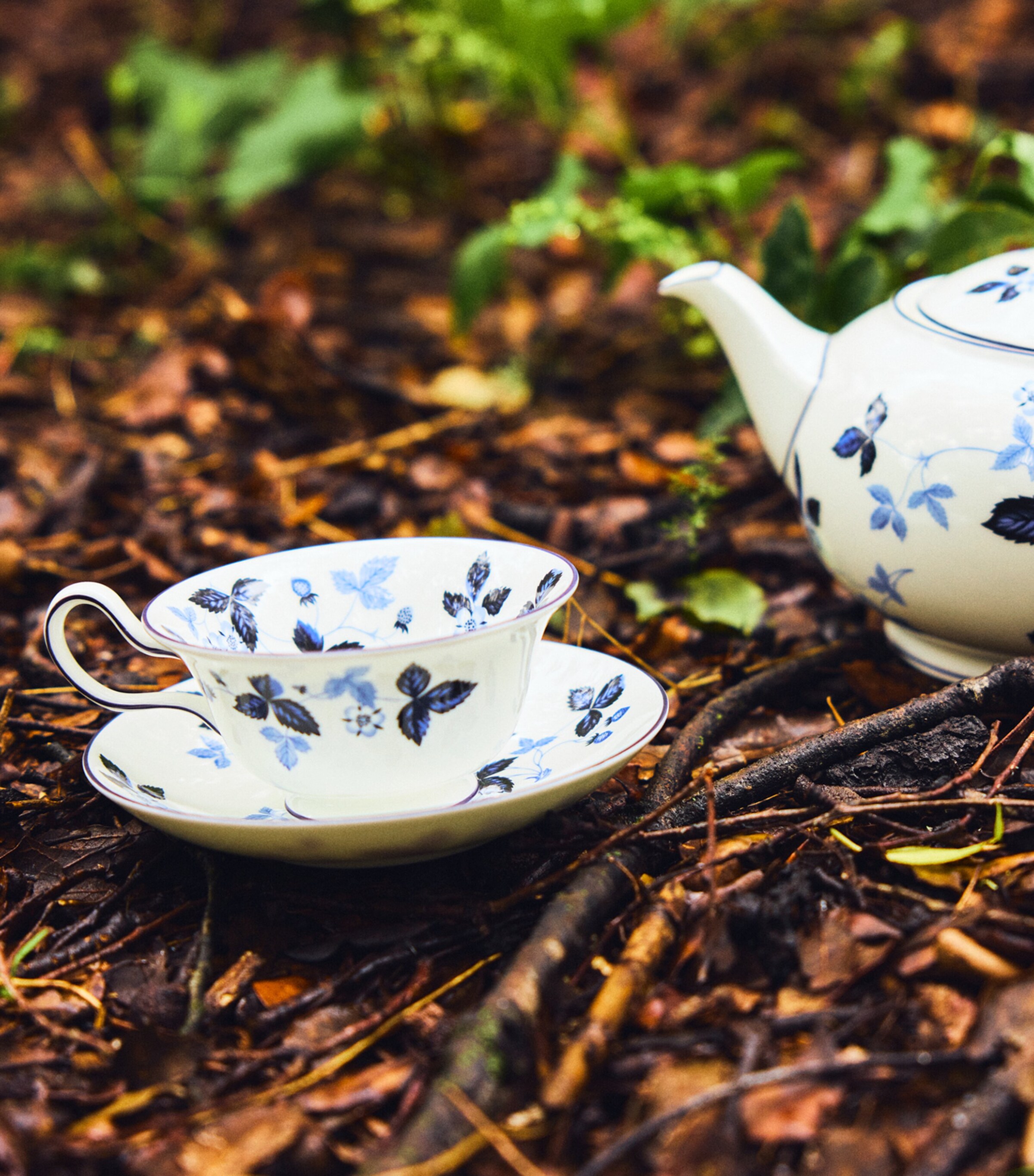 Wedgwood Wild Strawberry Inky Blue Teacup and Saucer Image 7
