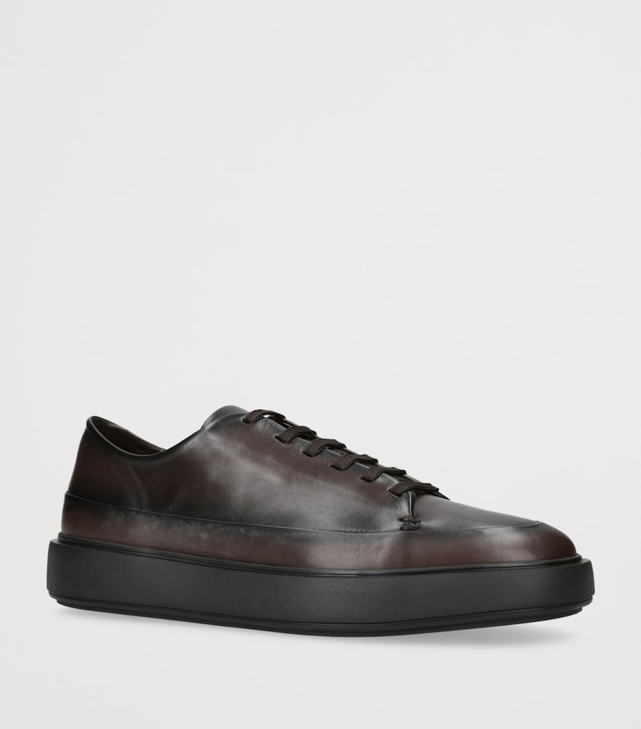 Leather Release Sneakers BROWN Image 3