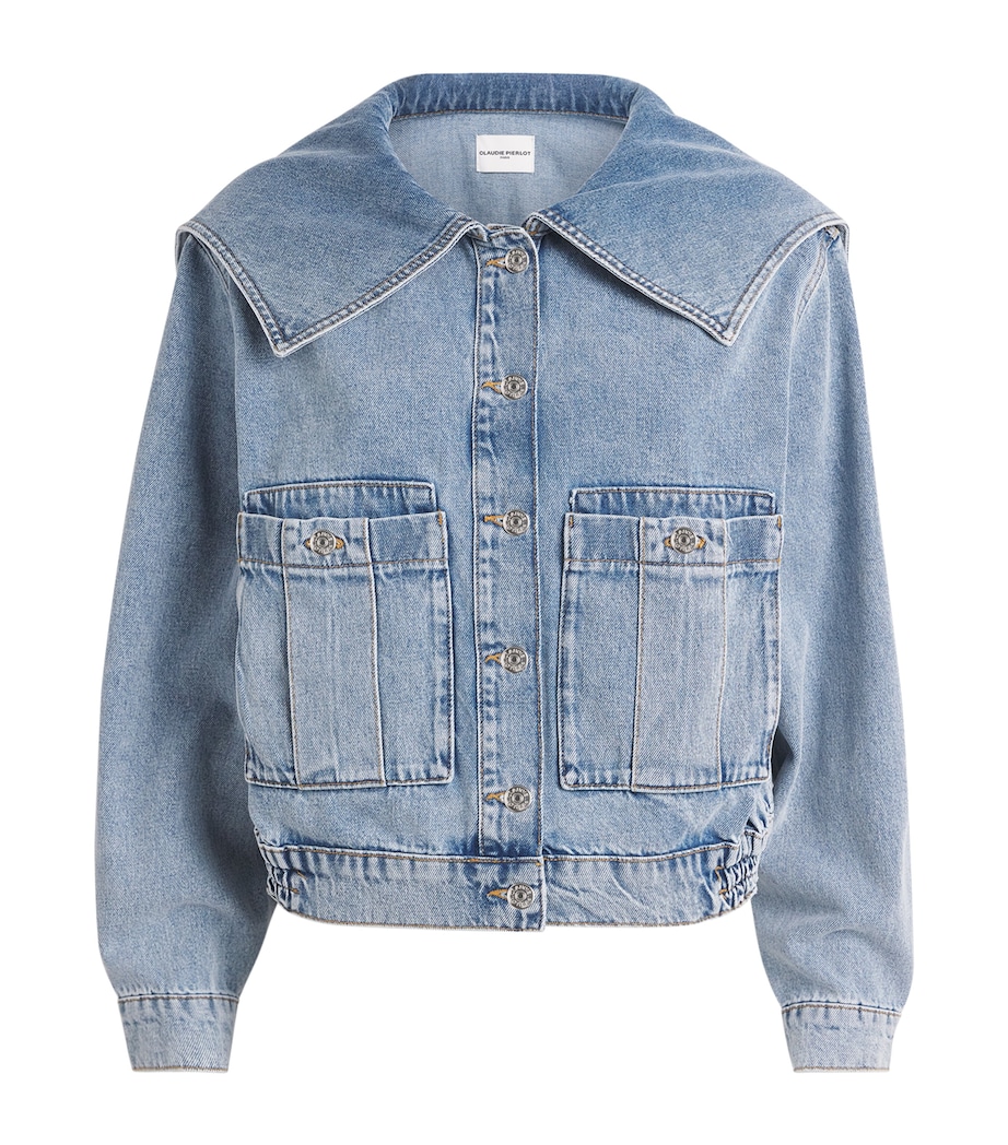 Oversized Collar Denim Jacket BLUE DENIM Image 1