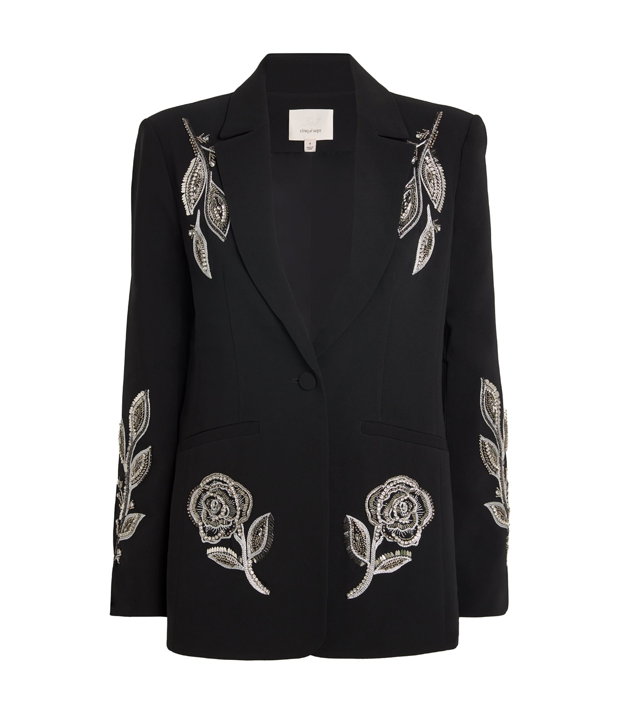 Cinq À Sept Cinq A Sept Karlie Metallic Paisley Blazer In Black