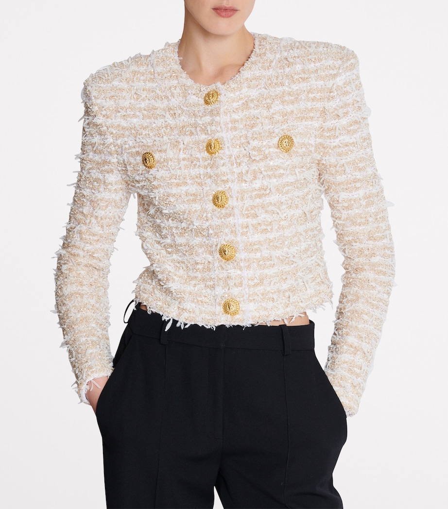 Cropped Tweed Jacket GAD BLANC/OR Image 6