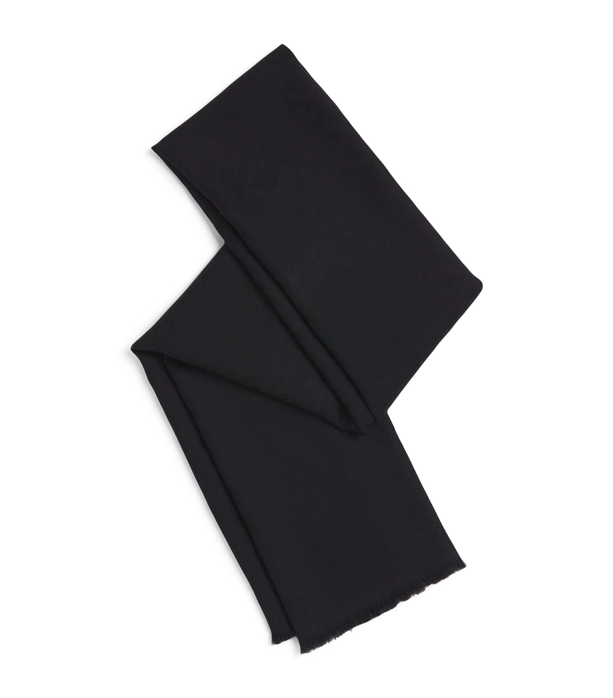 Harrods Wool Geometric Jacquard Scarf In Black