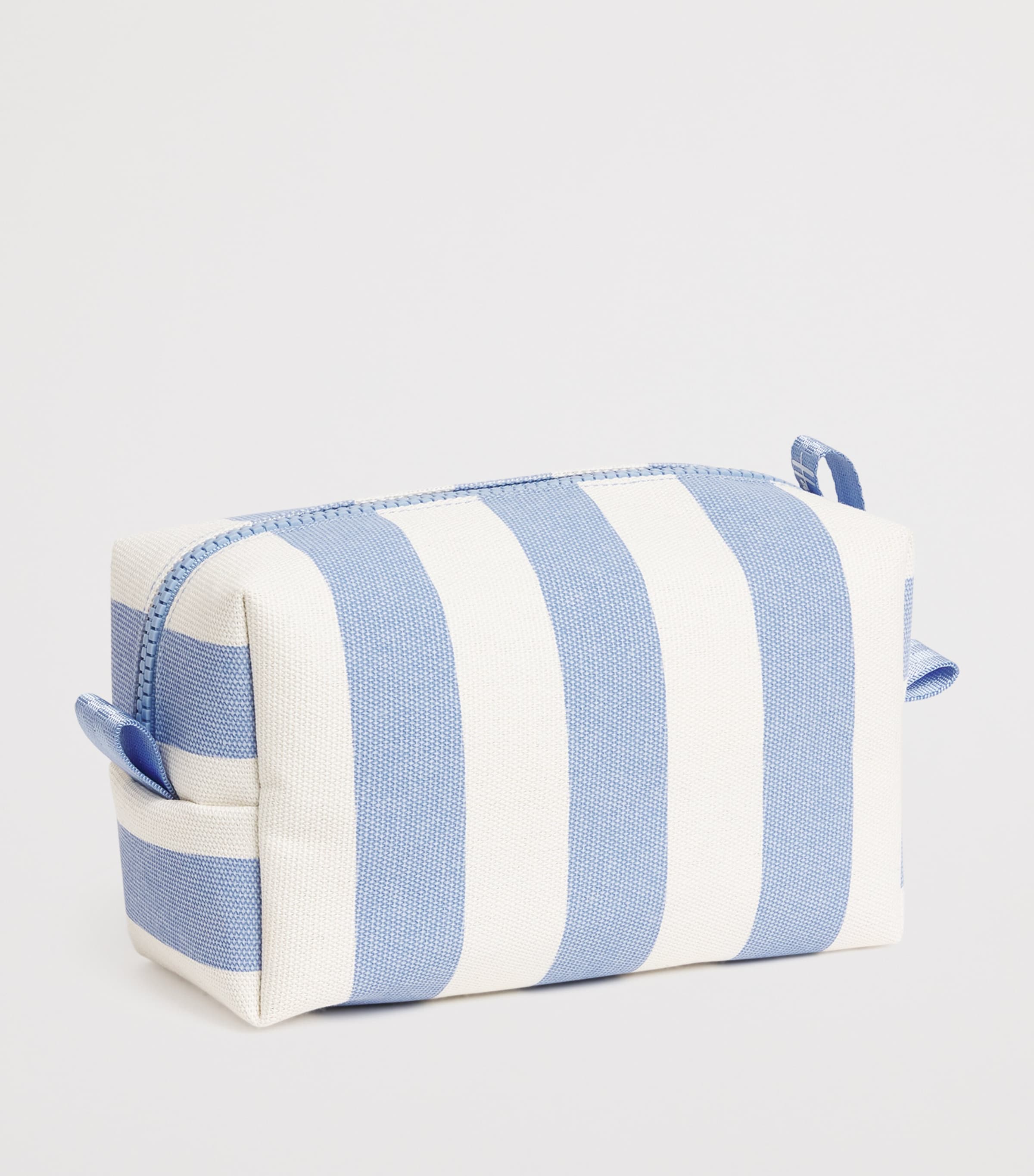 Cotton Stripe Logo Cosmetics Bag BLUE Image 2