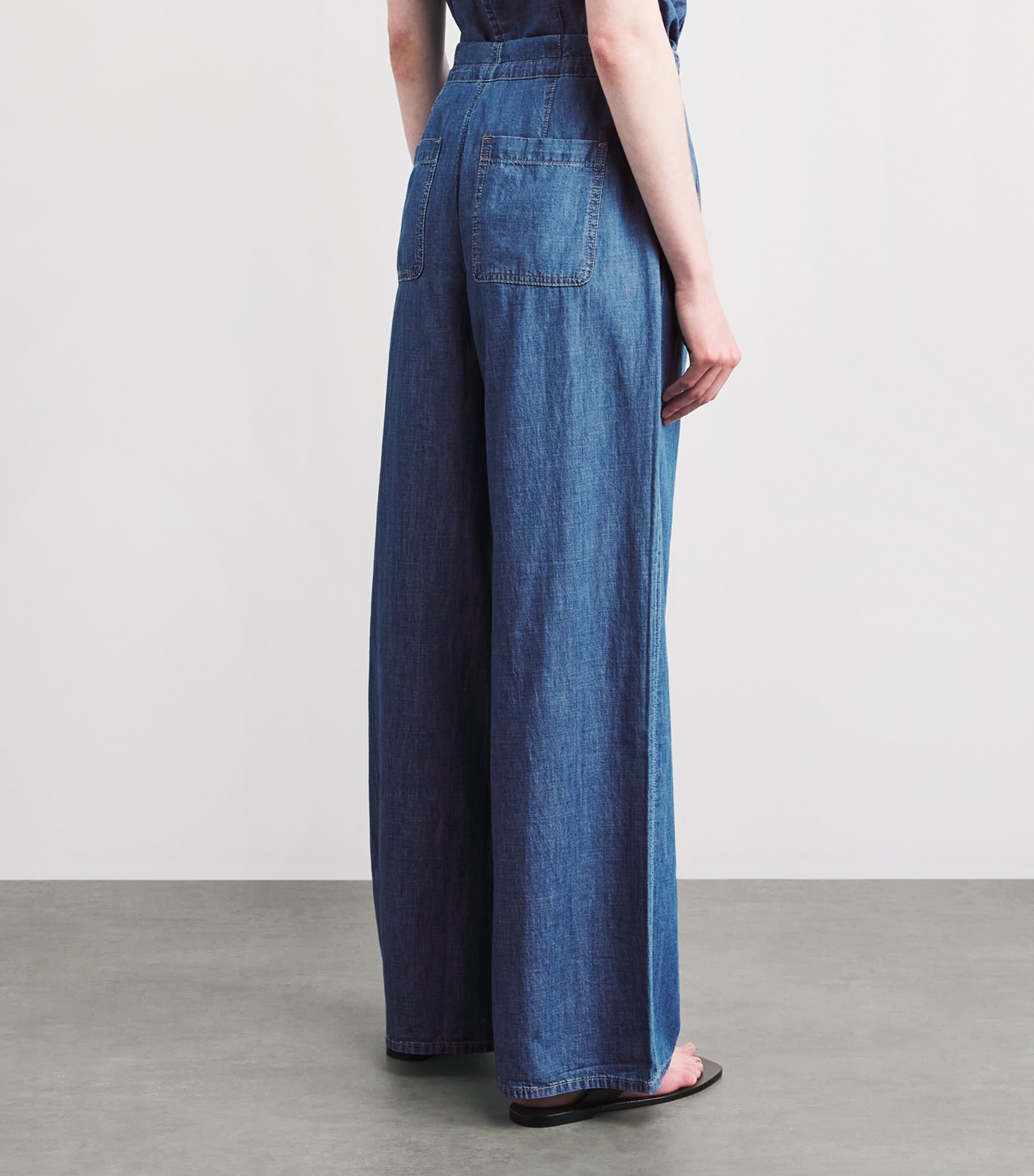 PAIGE Womens Drawstring Ingrid Wide-Leg Jeans Azusa Image 5