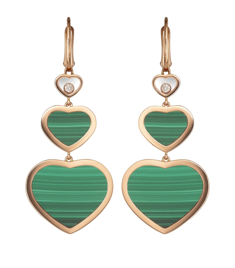 Rose Gold and Diamond Happy Hearts Drop Earrings 18K ROSE GOLD Image 1