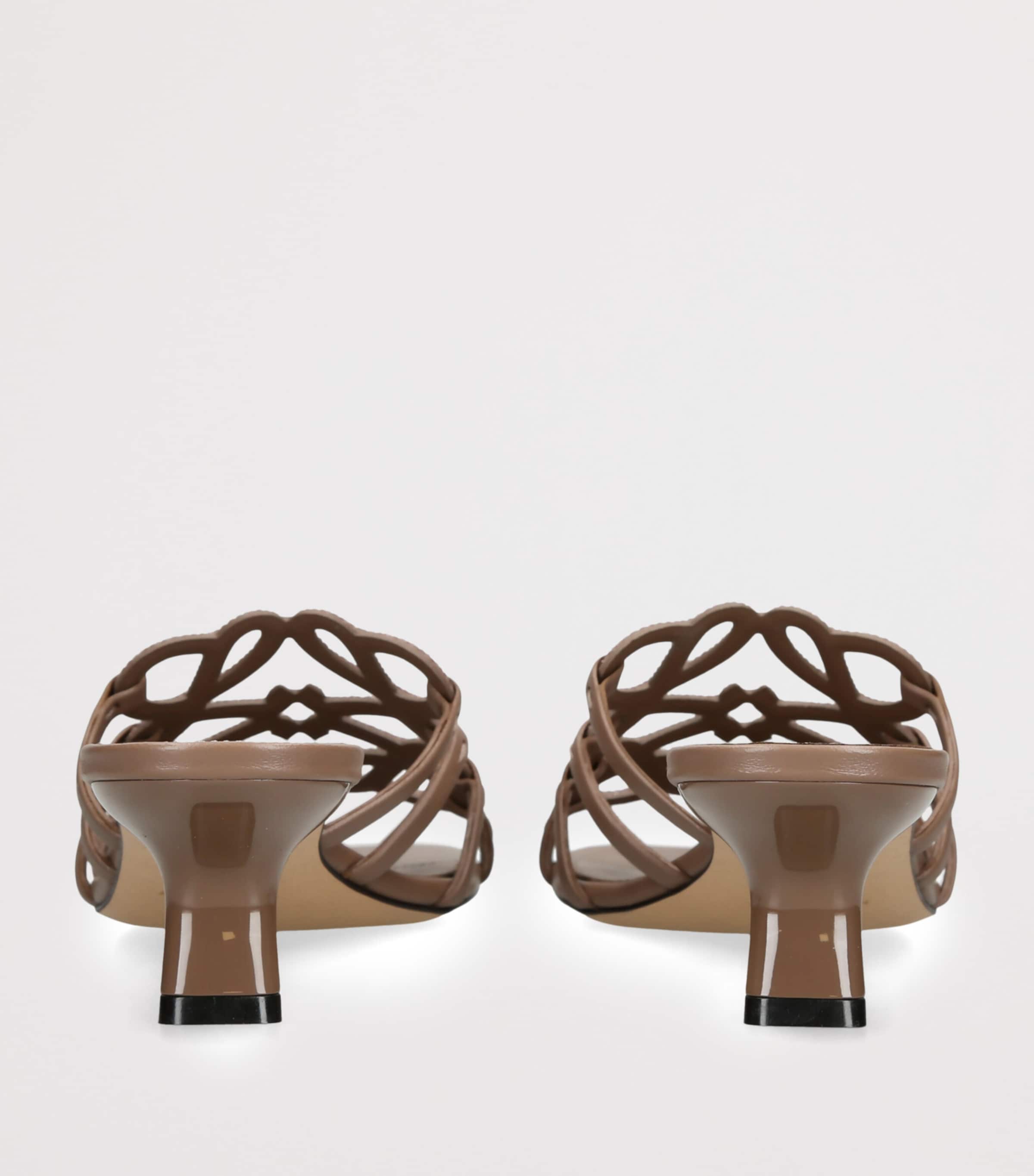 LOEWE Suede Petal Anagram Heeled Mules 45 Taupe Image 2