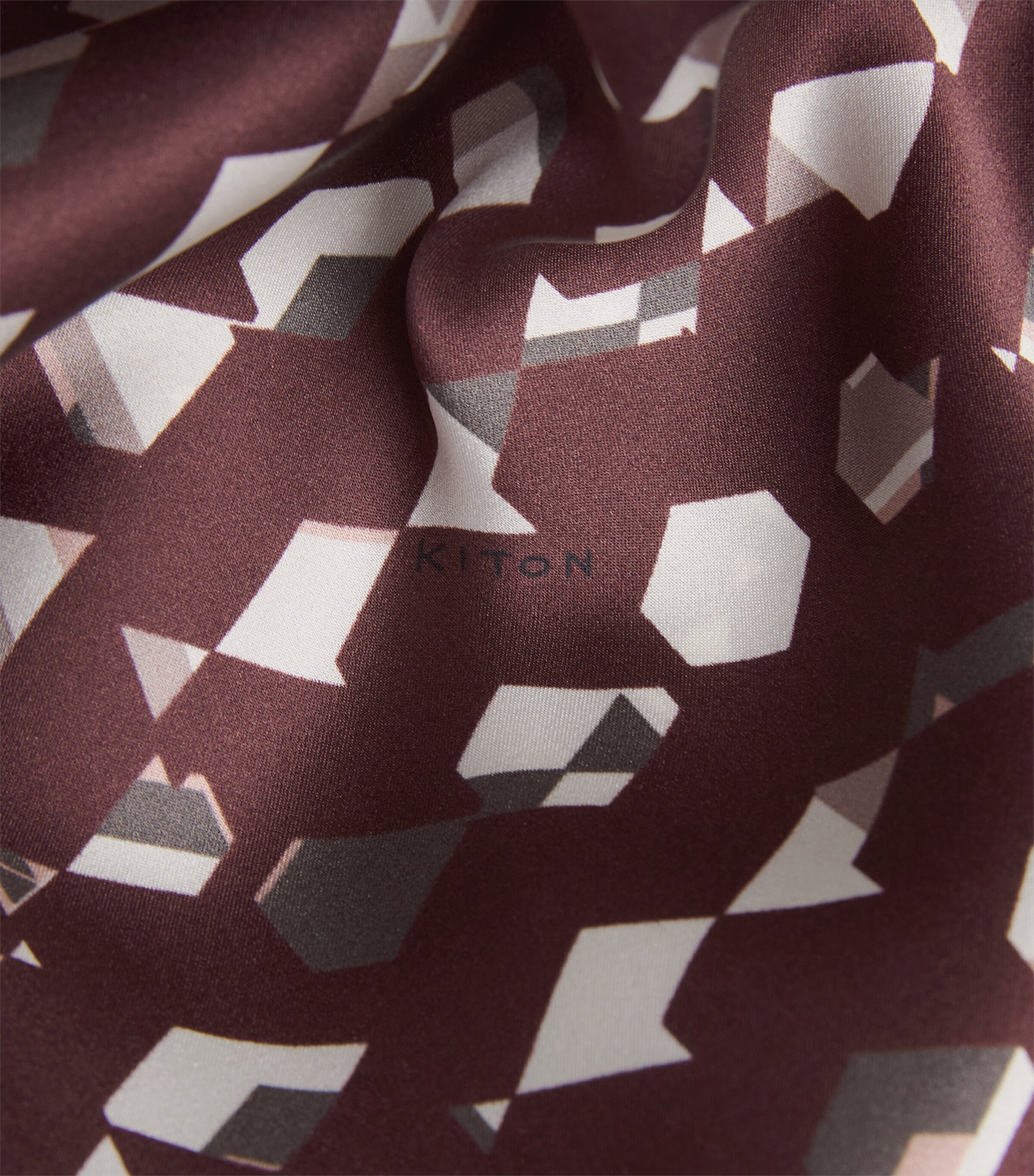 Kiton Womens Silk Printed Trousers Bordeaux Print Image 6