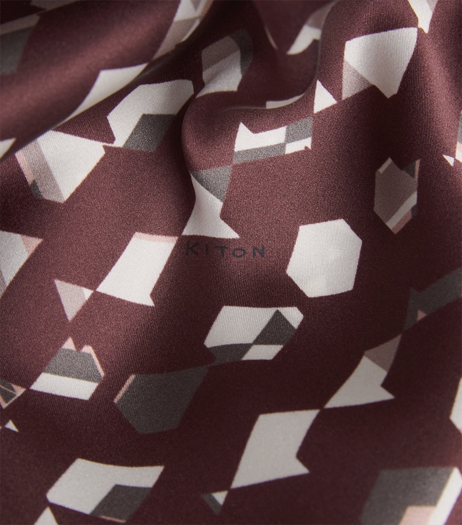 Kiton Womens Silk Printed Trousers Bordeaux Print Image 6