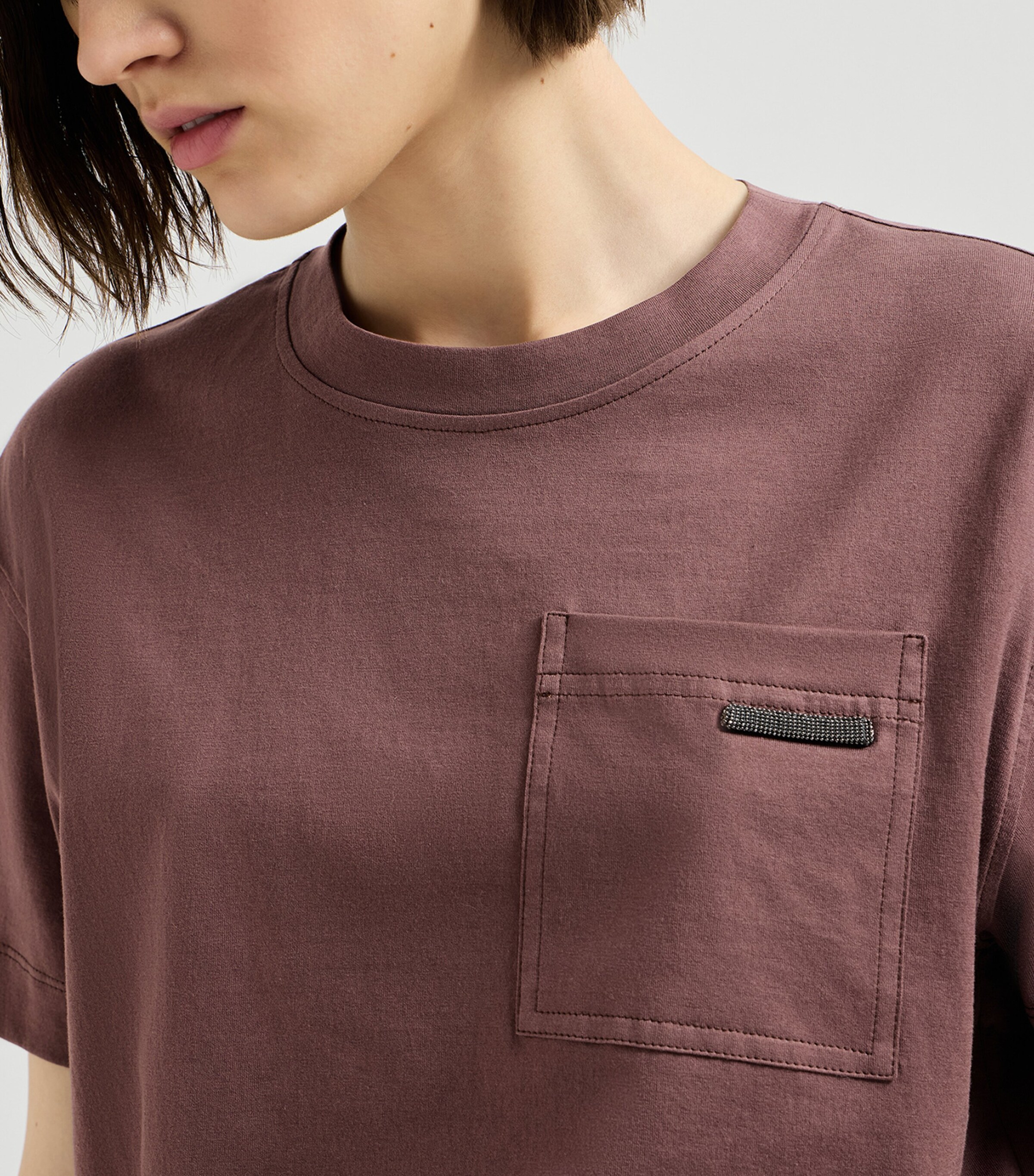 Brunello Cucinelli Womens Cotton Patch Pocket T-Shirt Image 6