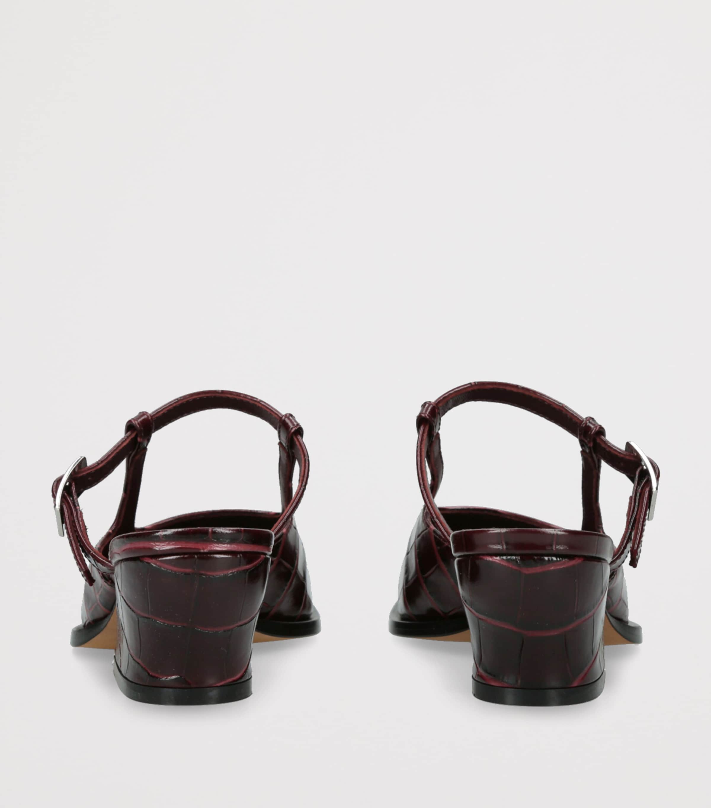 Leather Onda Mary Jane Mules 45 WINE Image 2