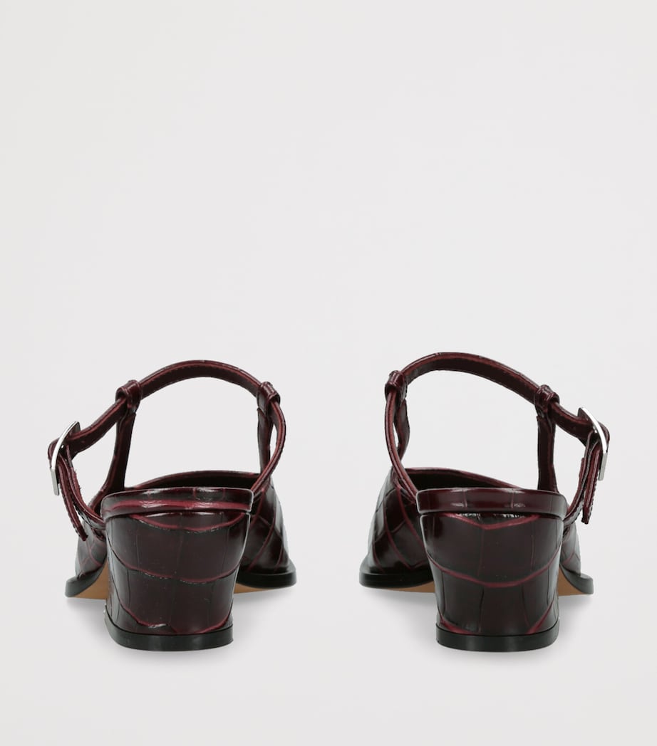 Leather Onda Mary Jane Mules 45 WINE Image 2