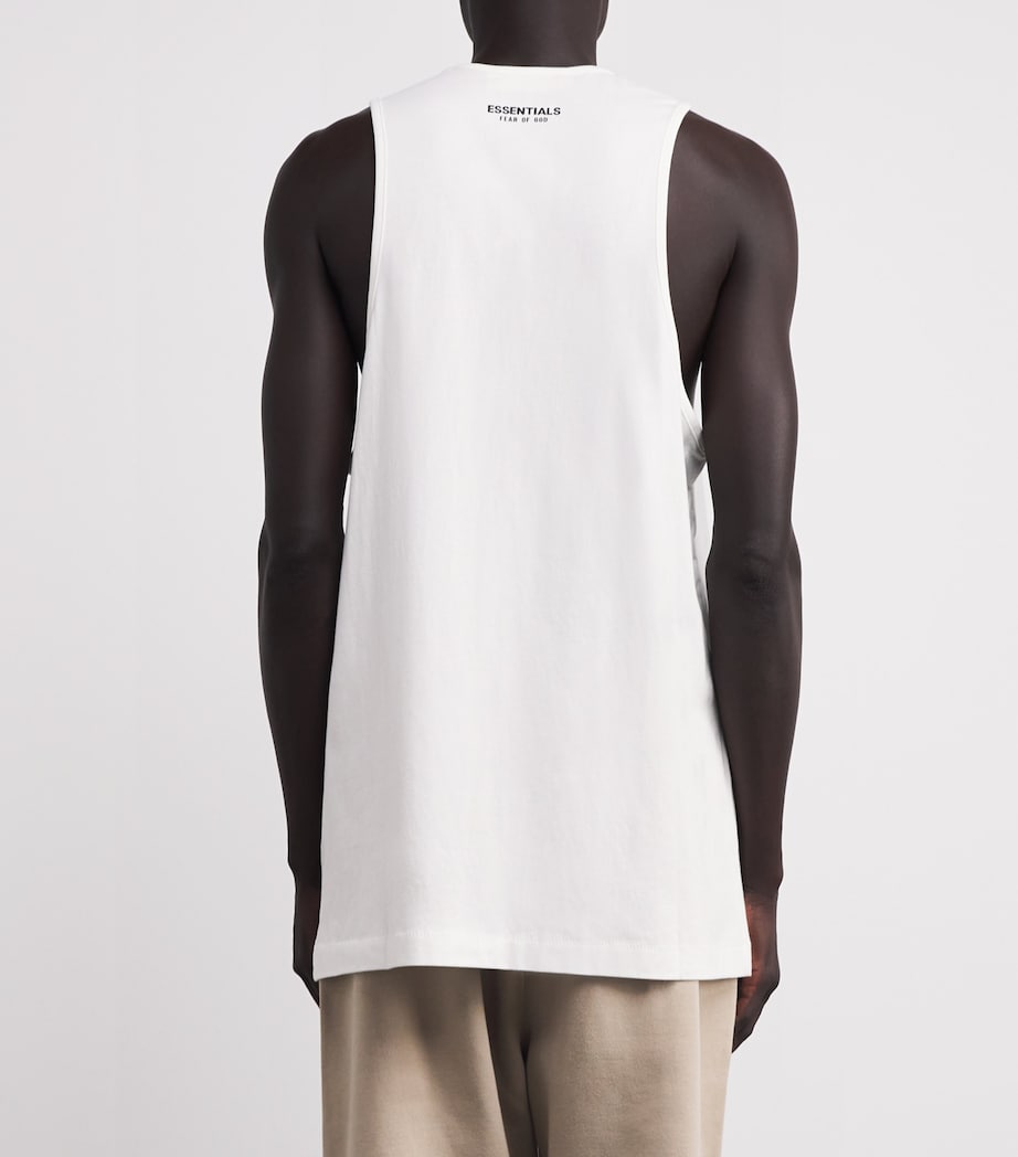 Cotton Oversized Logo Tank Top BRIGHT WHITE Image 4