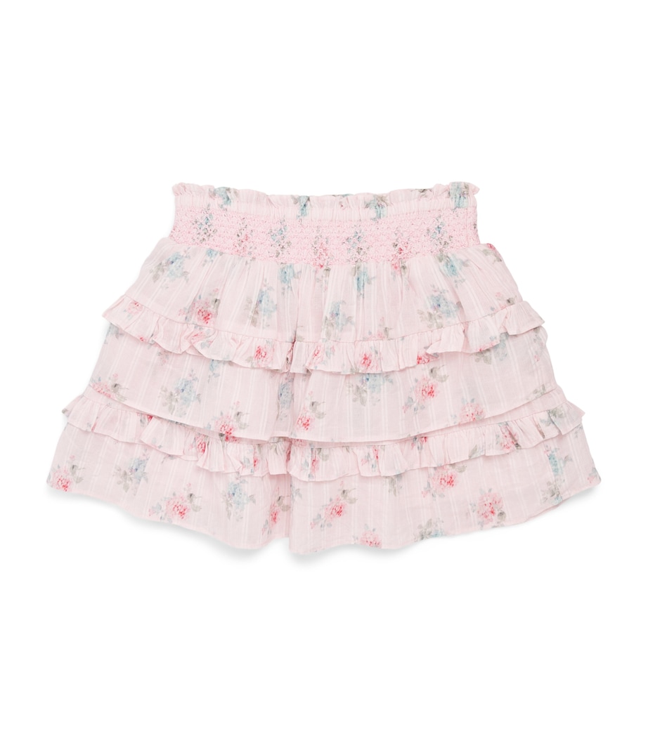 LoveShackFancy Cotton Printed Billie Skirt (2-6 Years) Eudrseau De Rose Image 1