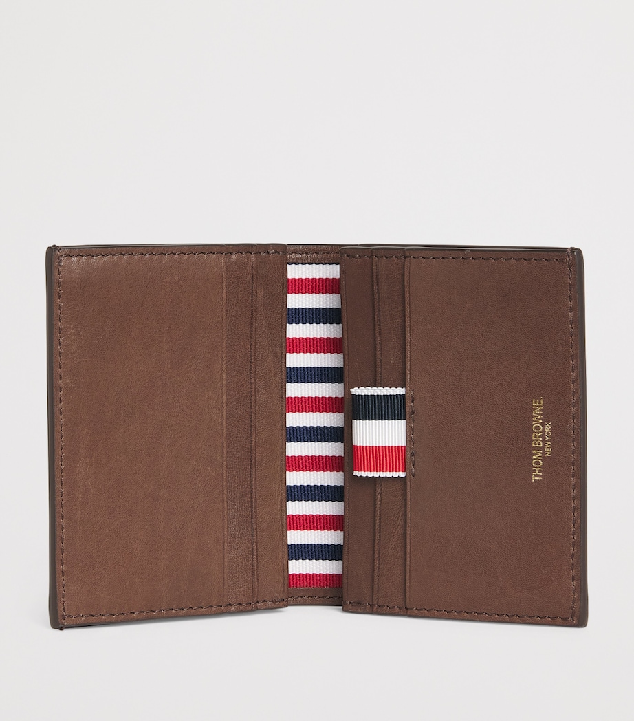 Leather Double Card Holder DARK BROWN Image 3