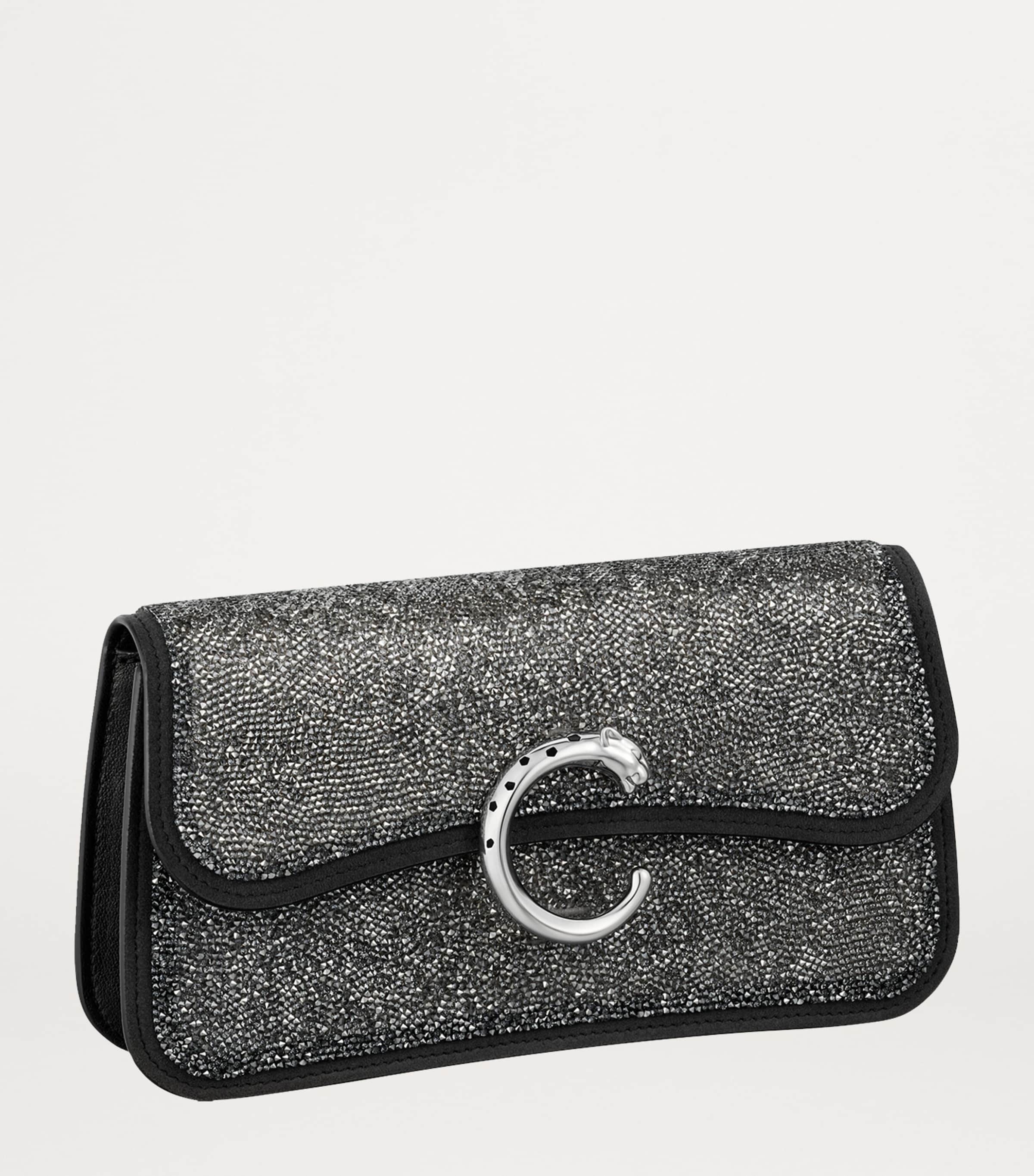 Cartier Mini Embellished Panthère de Cartier Cross-Body Bag Silver & Black Image 3
