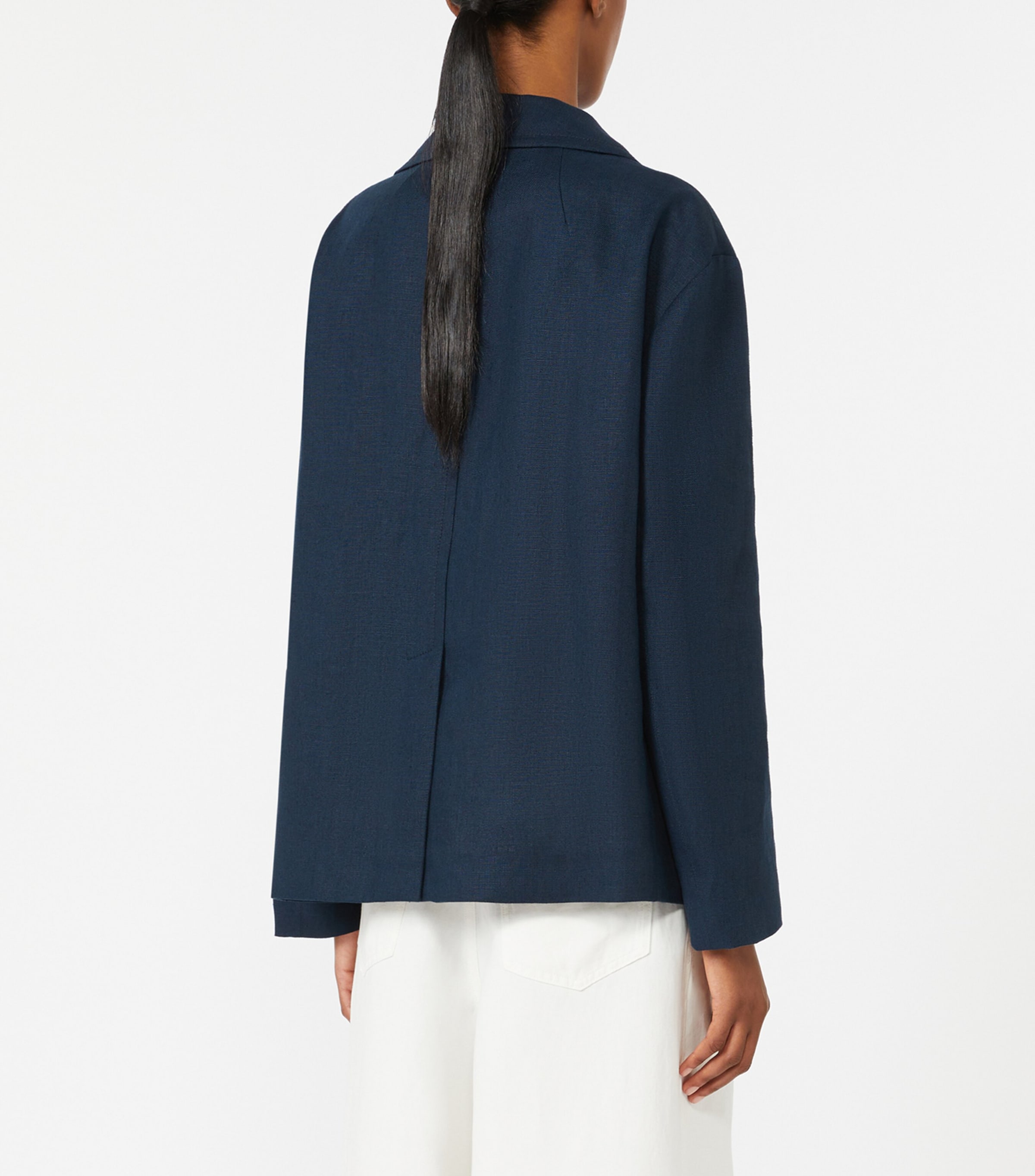 Linen Double-Breasted Avenue Blazer MIDNIGHTBLUE Image 4