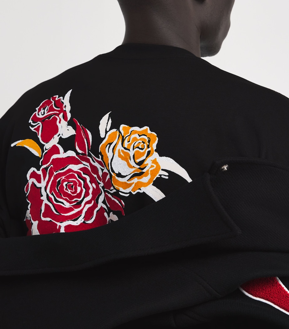 Cotton Roses Print T-Shirt BLACK Image 6