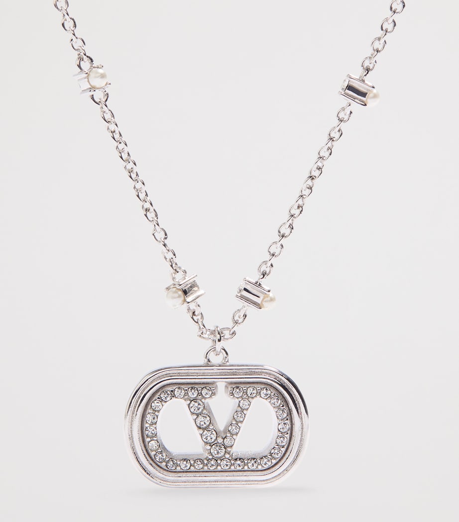 Ovalette VLogo Pendant Necklace DFH Image 3