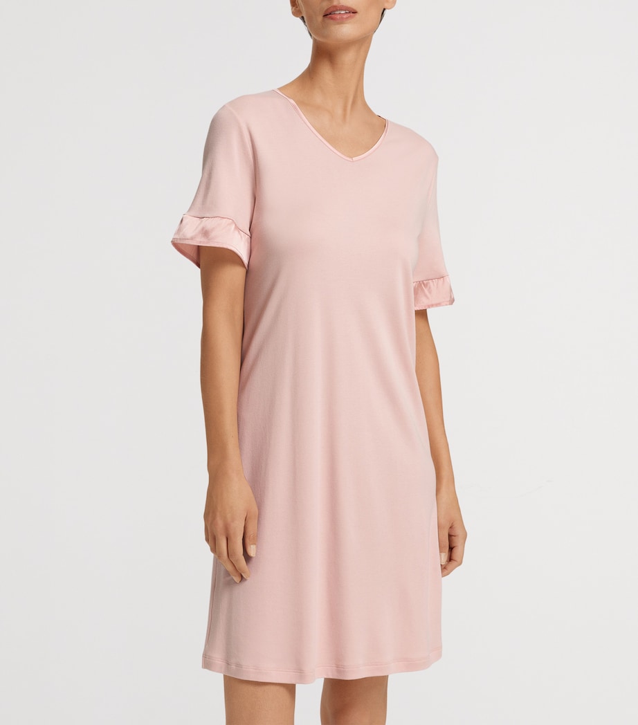 Cotton-Blend Short-Sleeve Claire Nightdress PINK/ROSE Image 3