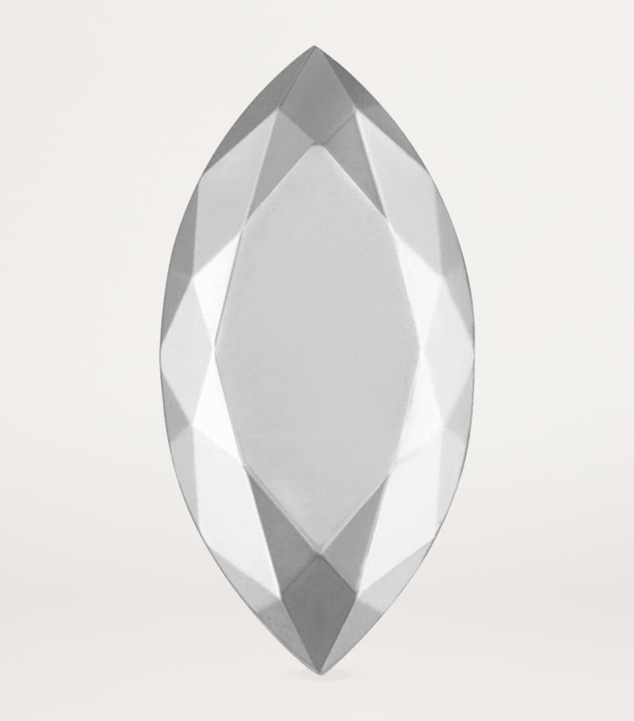 Faceted Marquise Single Stud Earring (9mm) WHITE GOLD Image 2