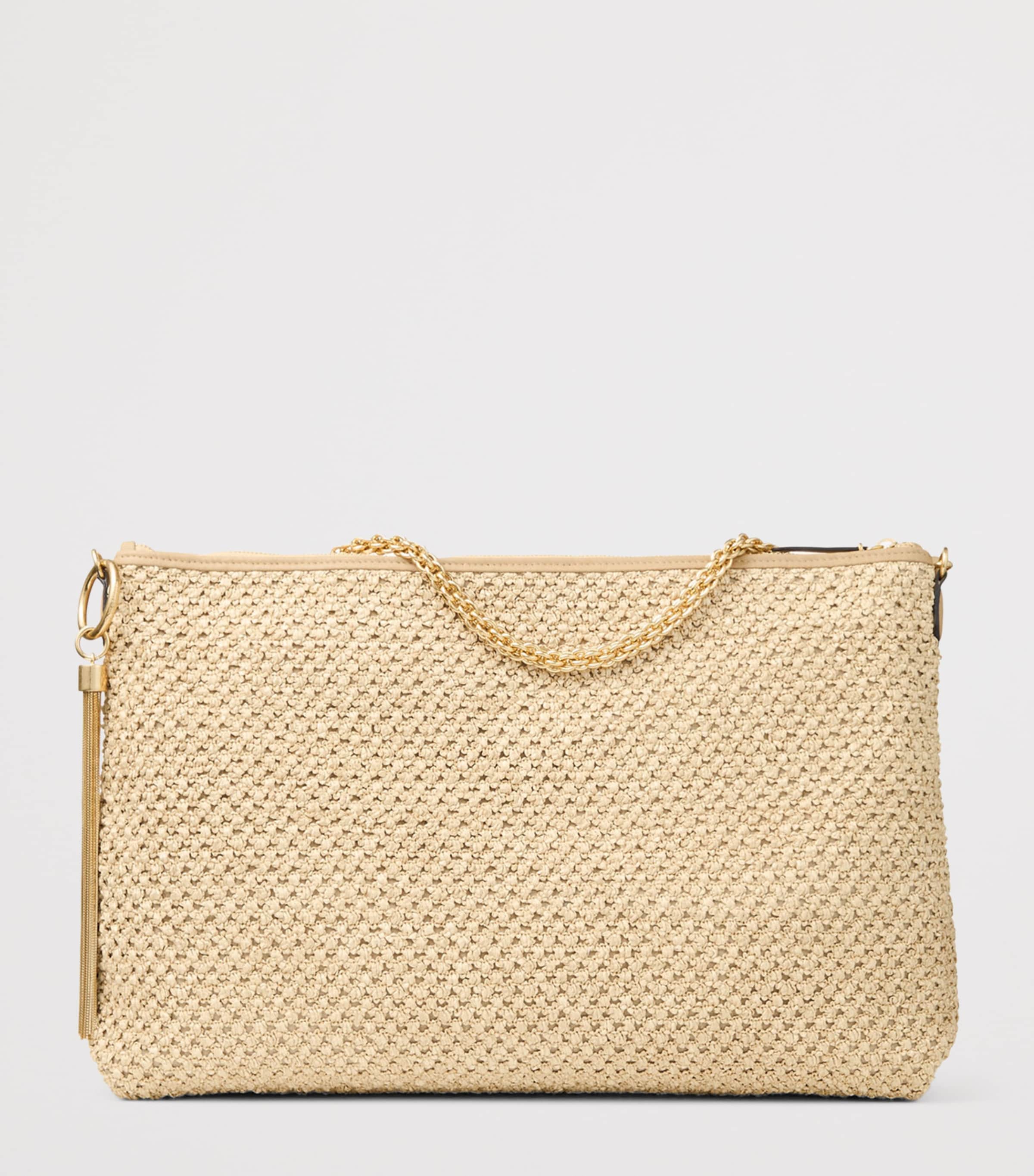 Callie Maxi Raffia Shoulder Bag NATURAL/COFFEE/GOLD Image 3