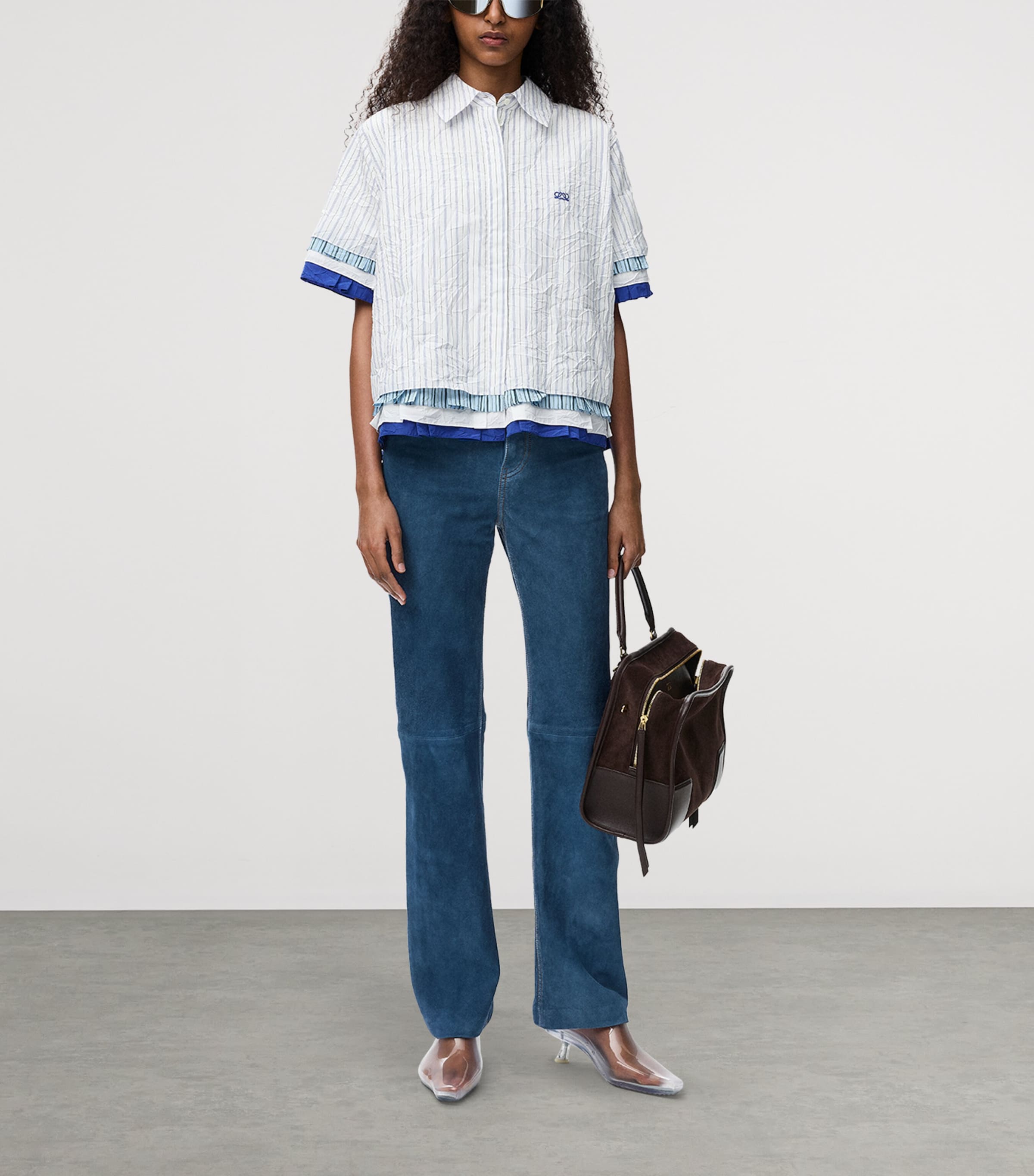 LOEWE Womens Layered Shirt White/multicolor Image 2