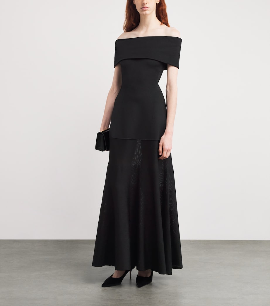 Off-The-Shoulder Rosina Maxi Dress BLACK Image 2