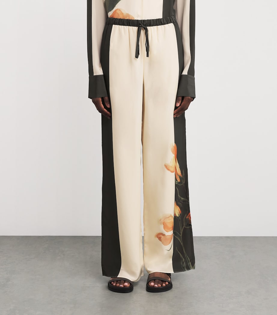 Silk Printed Constance Trousers IRIS FLORAL Image 3